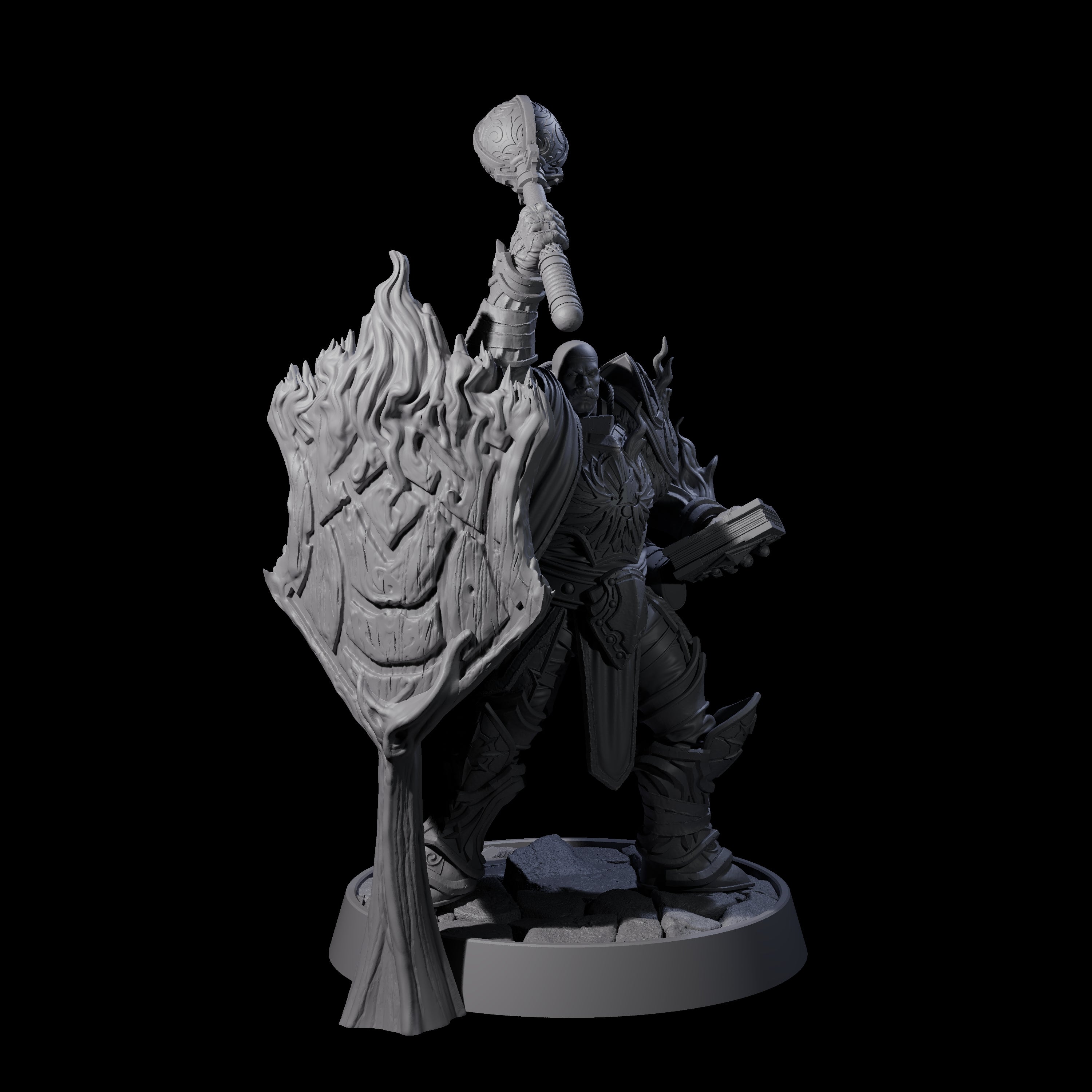 Holy Protector of the Flames J Miniature for Dungeons and Dragons, Pathfinder or other TTRPGs