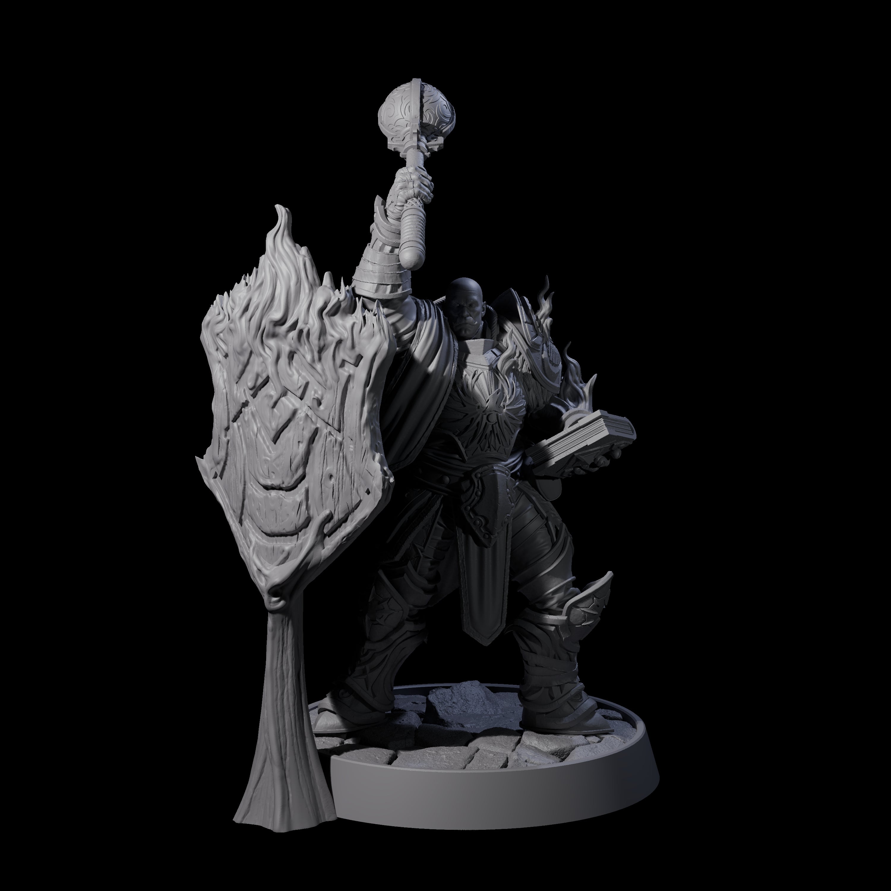 Holy Protectors of the Flames Miniature for Dungeons and Dragons, Pathfinder or other TTRPGs