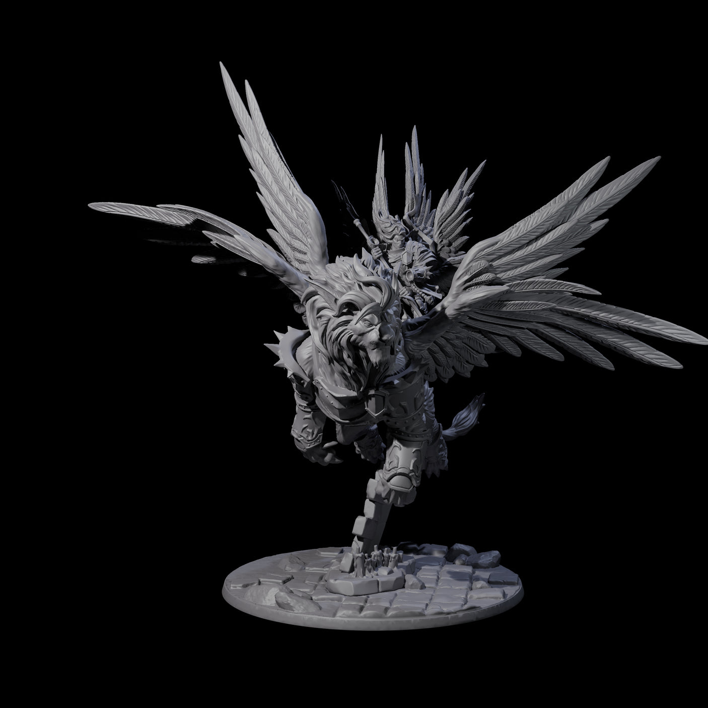 Holy Solar riding into Battle Miniature for Dungeons and Dragons, Pathfinder or other TTRPGs