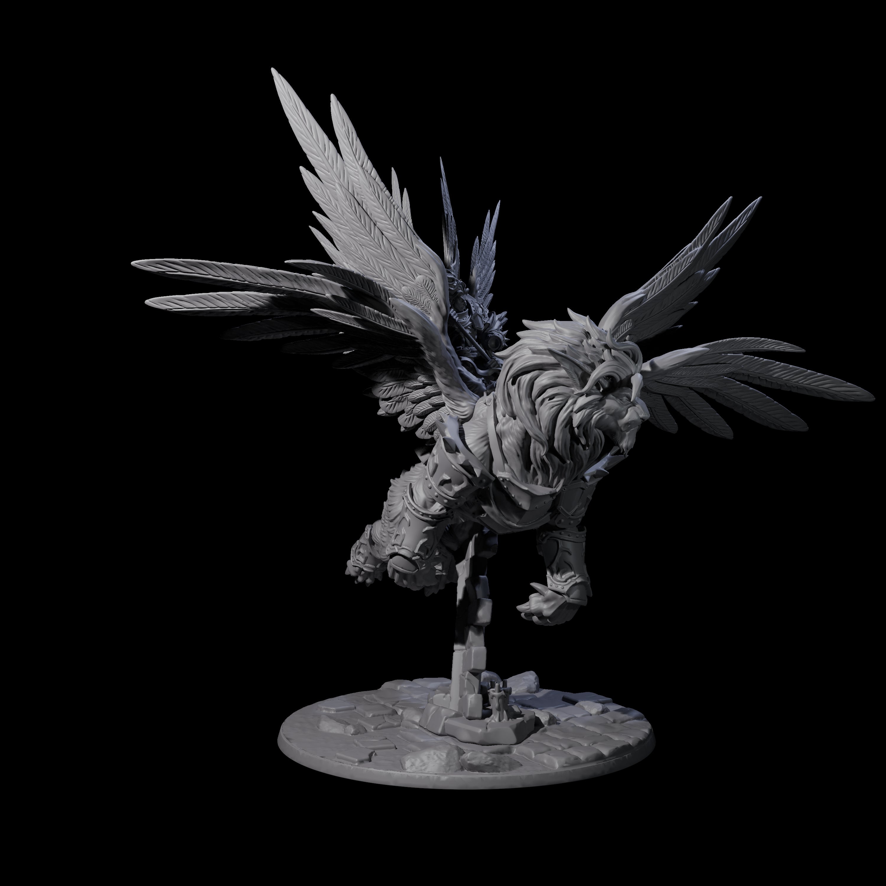 Holy Solar riding into Battle Miniature for Dungeons and Dragons, Pathfinder or other TTRPGs