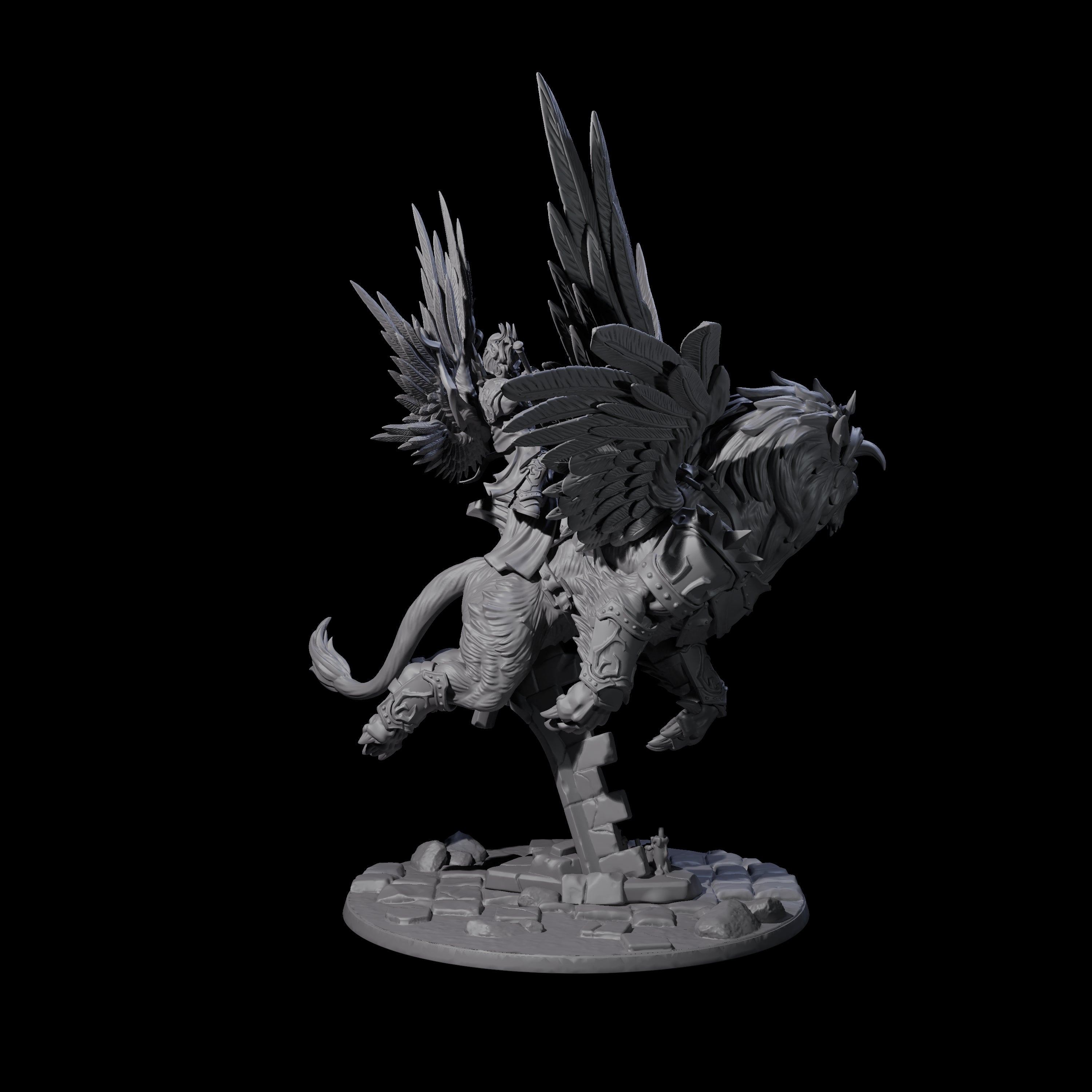 Holy Solar riding into Battle Miniature for Dungeons and Dragons, Pathfinder or other TTRPGs