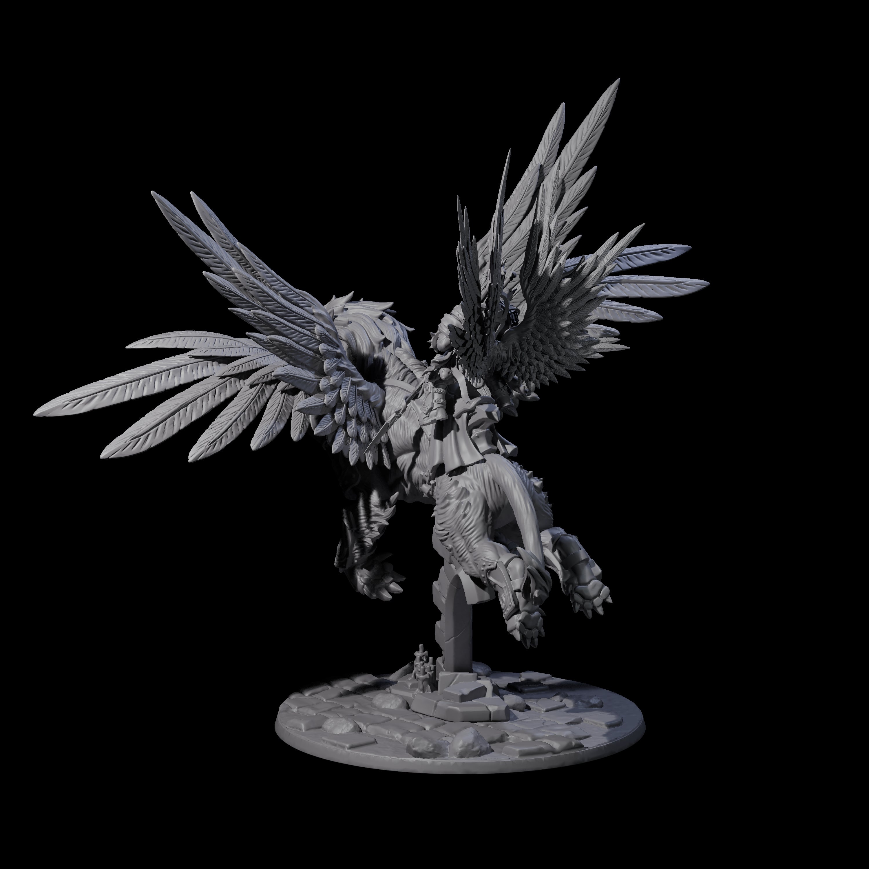 Holy Solar riding into Battle Miniature for Dungeons and Dragons, Pathfinder or other TTRPGs