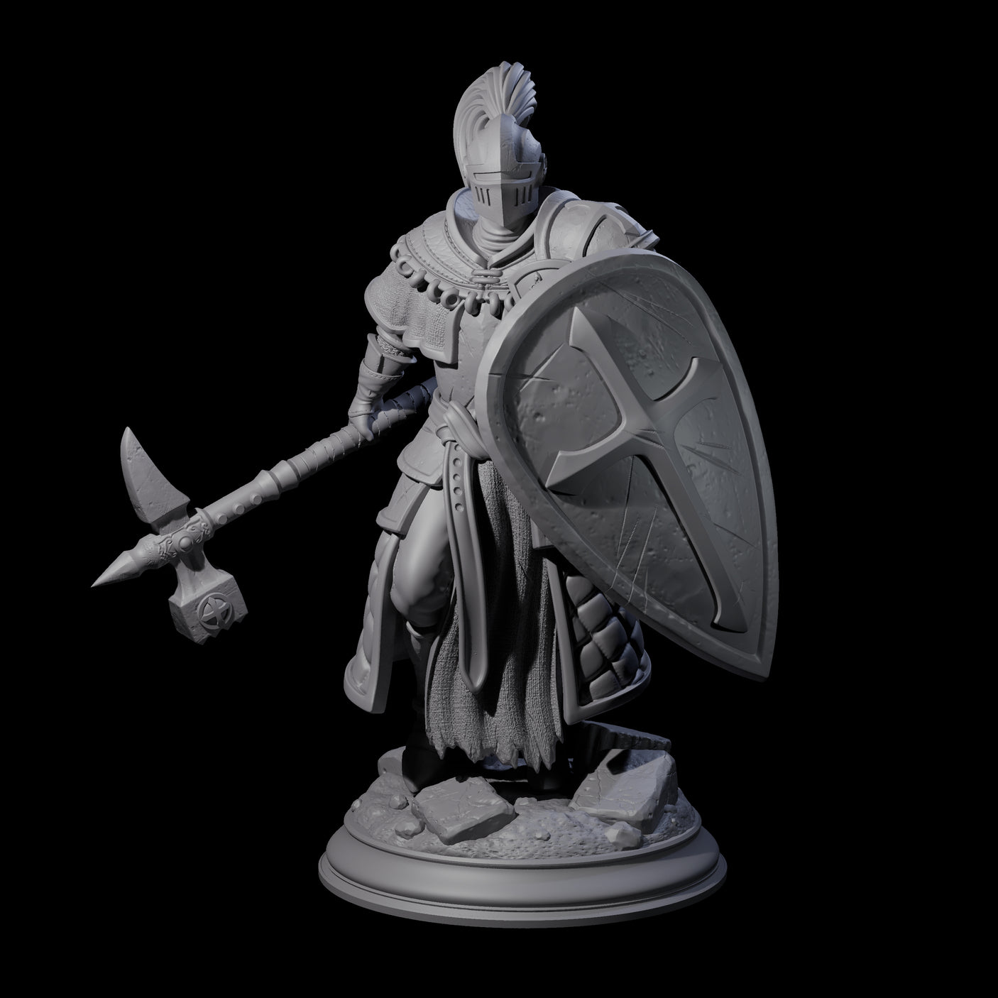 Holy Stalwart Human Paladin Miniature for Dungeons and Dragons, Pathfinder or other TTRPGs