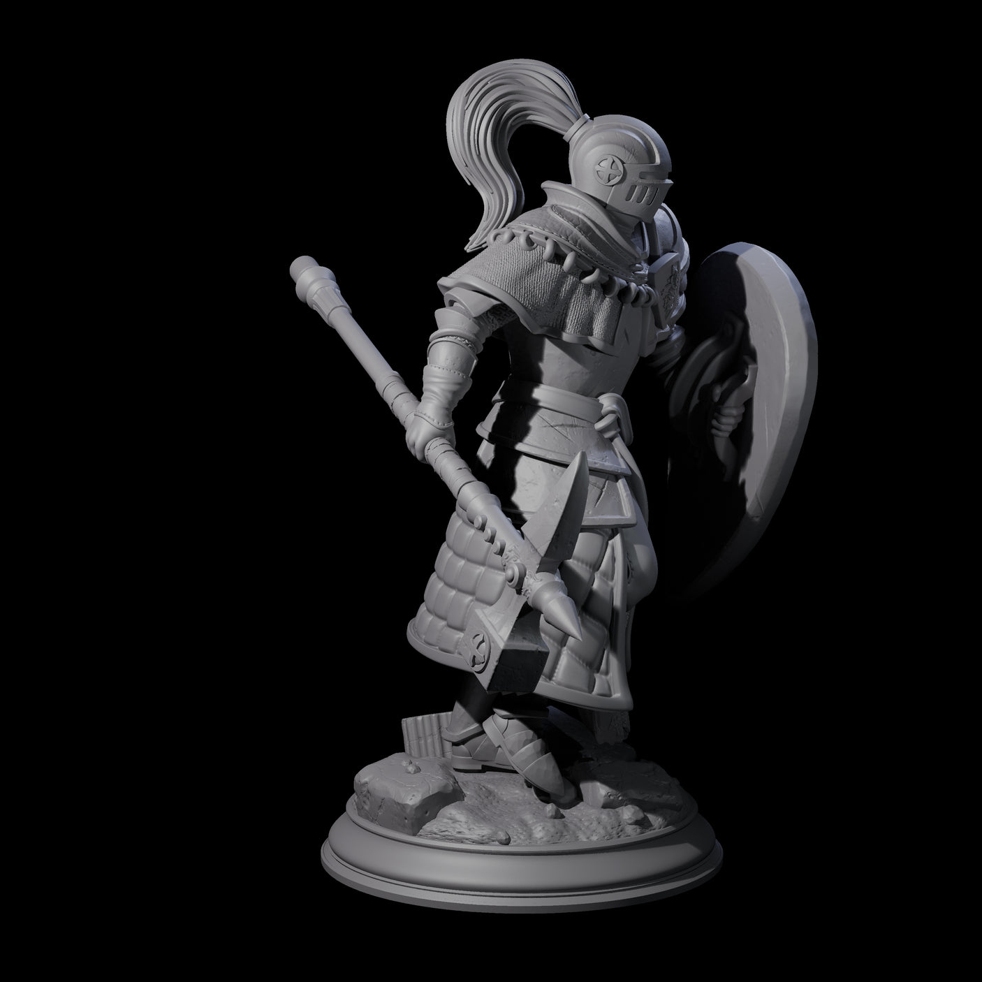 Holy Stalwart Human Paladin Miniature for Dungeons and Dragons, Pathfinder or other TTRPGs