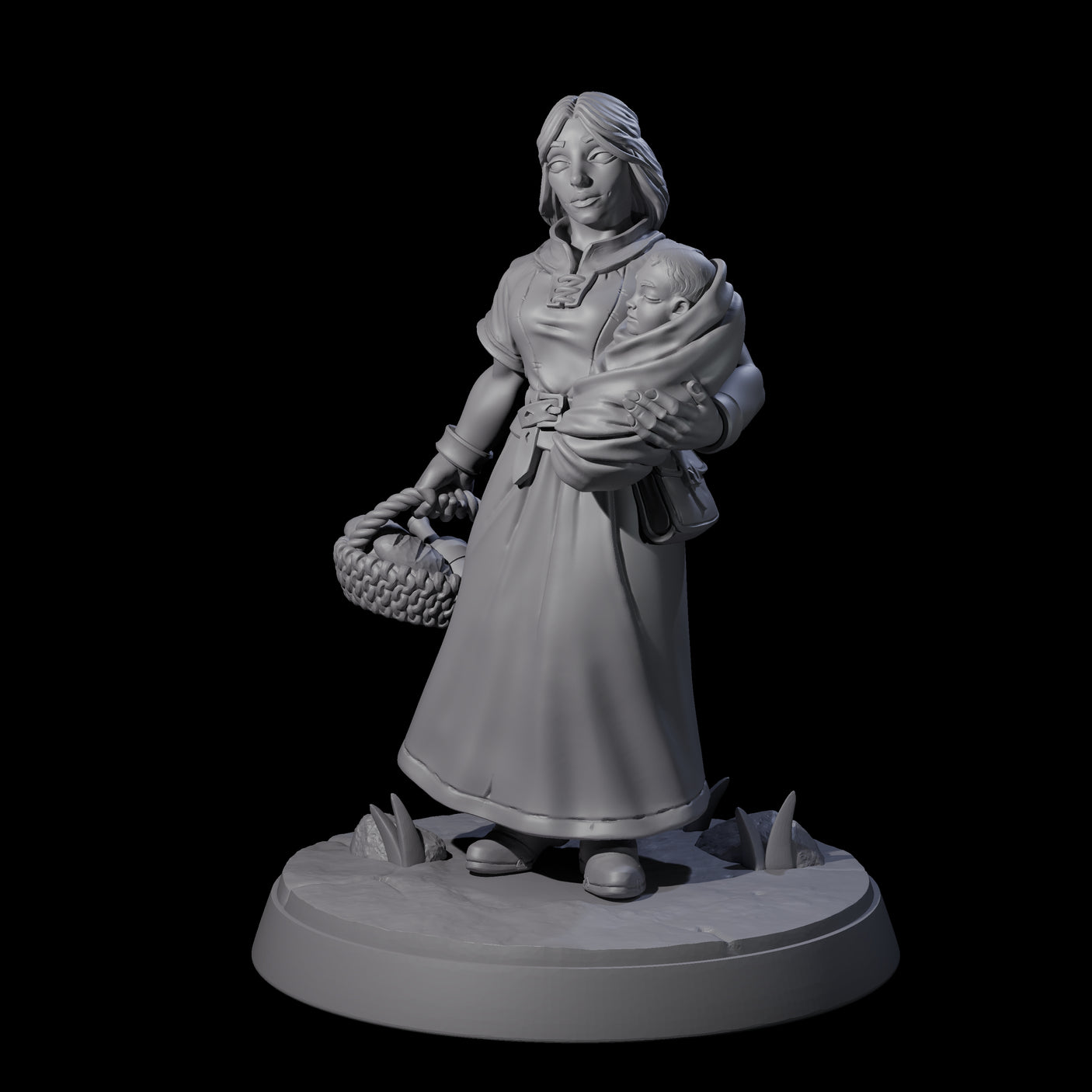 Honest Village Woman A Miniature for Dungeons and Dragons, Pathfinder or other TTRPGs