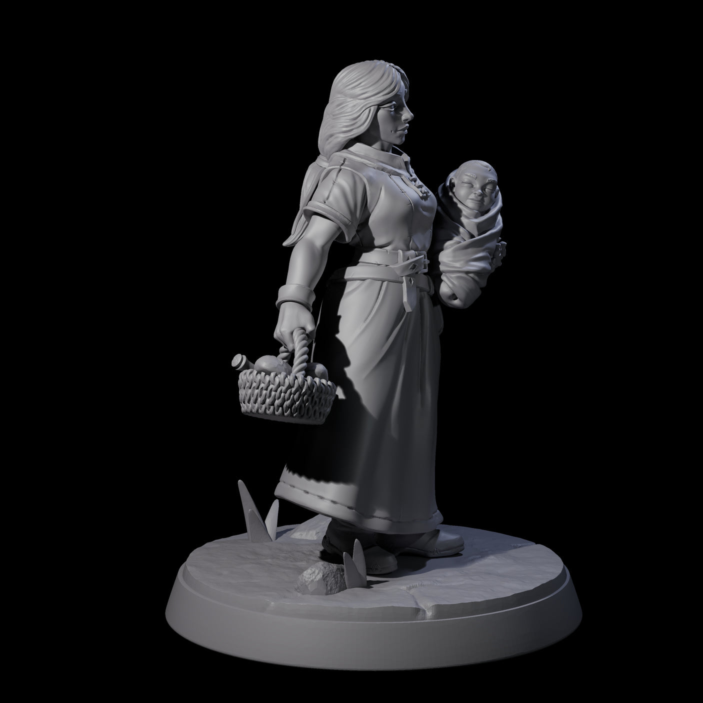 Honest Village Woman A Miniature for Dungeons and Dragons, Pathfinder or other TTRPGs