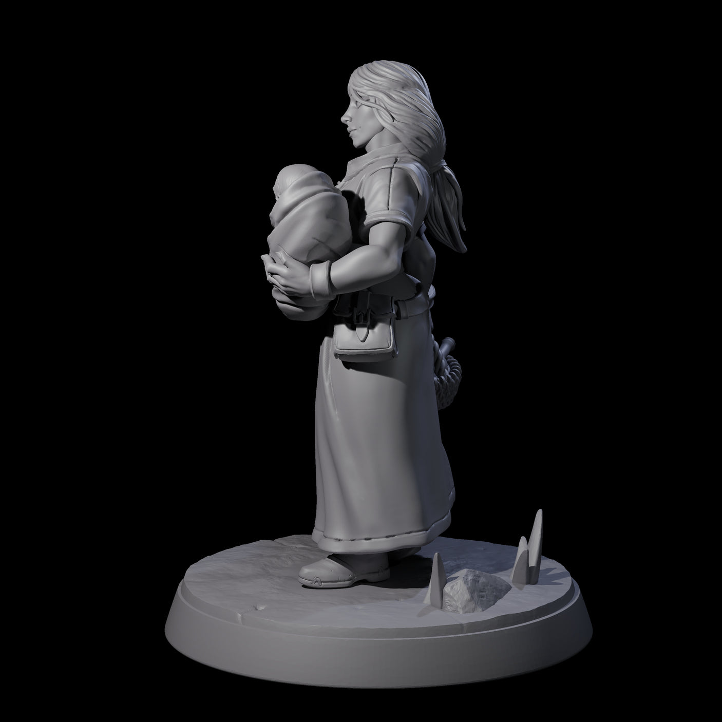 Honest Village Woman A Miniature for Dungeons and Dragons, Pathfinder or other TTRPGs