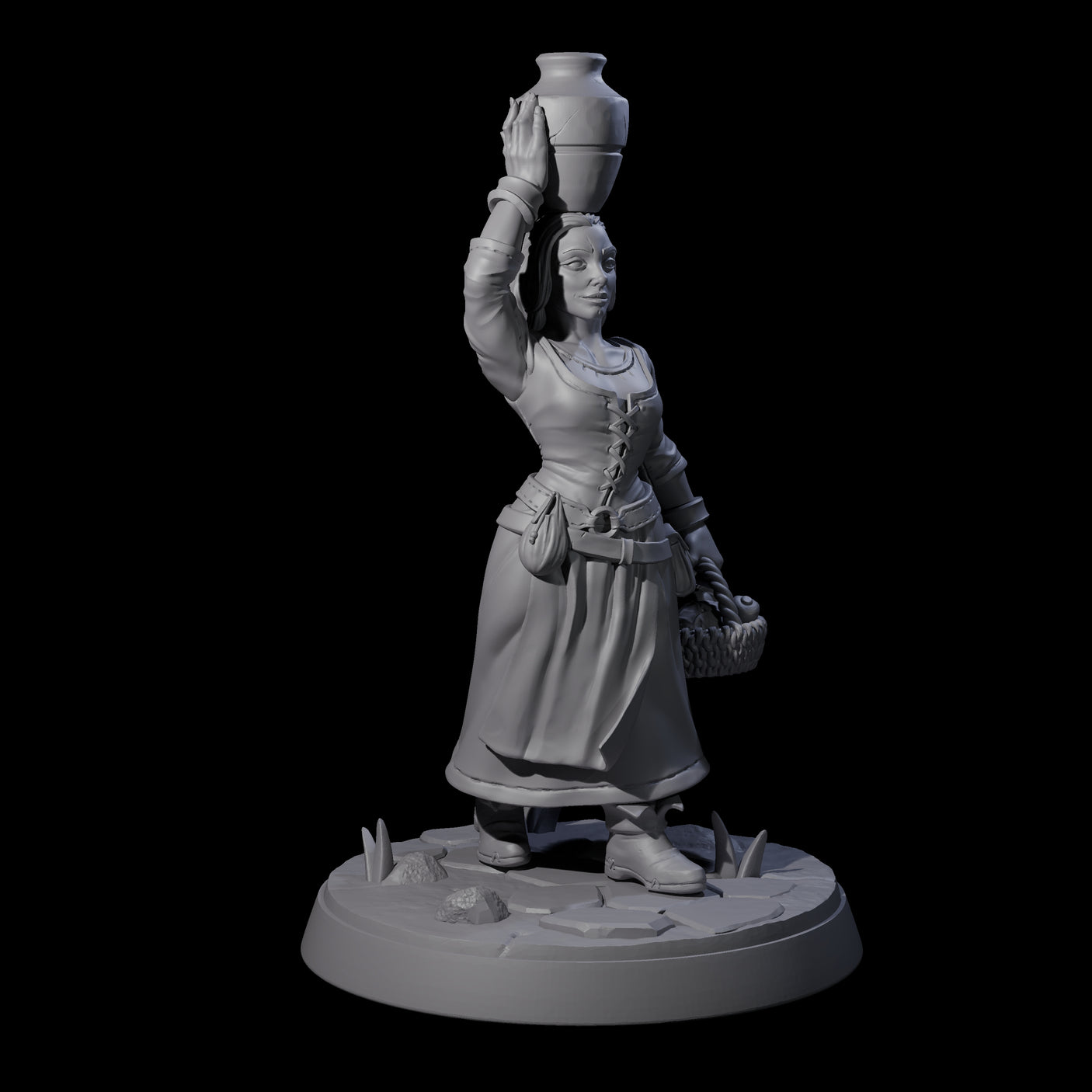 Honest Village Woman B Miniature for Dungeons and Dragons, Pathfinder or other TTRPGs