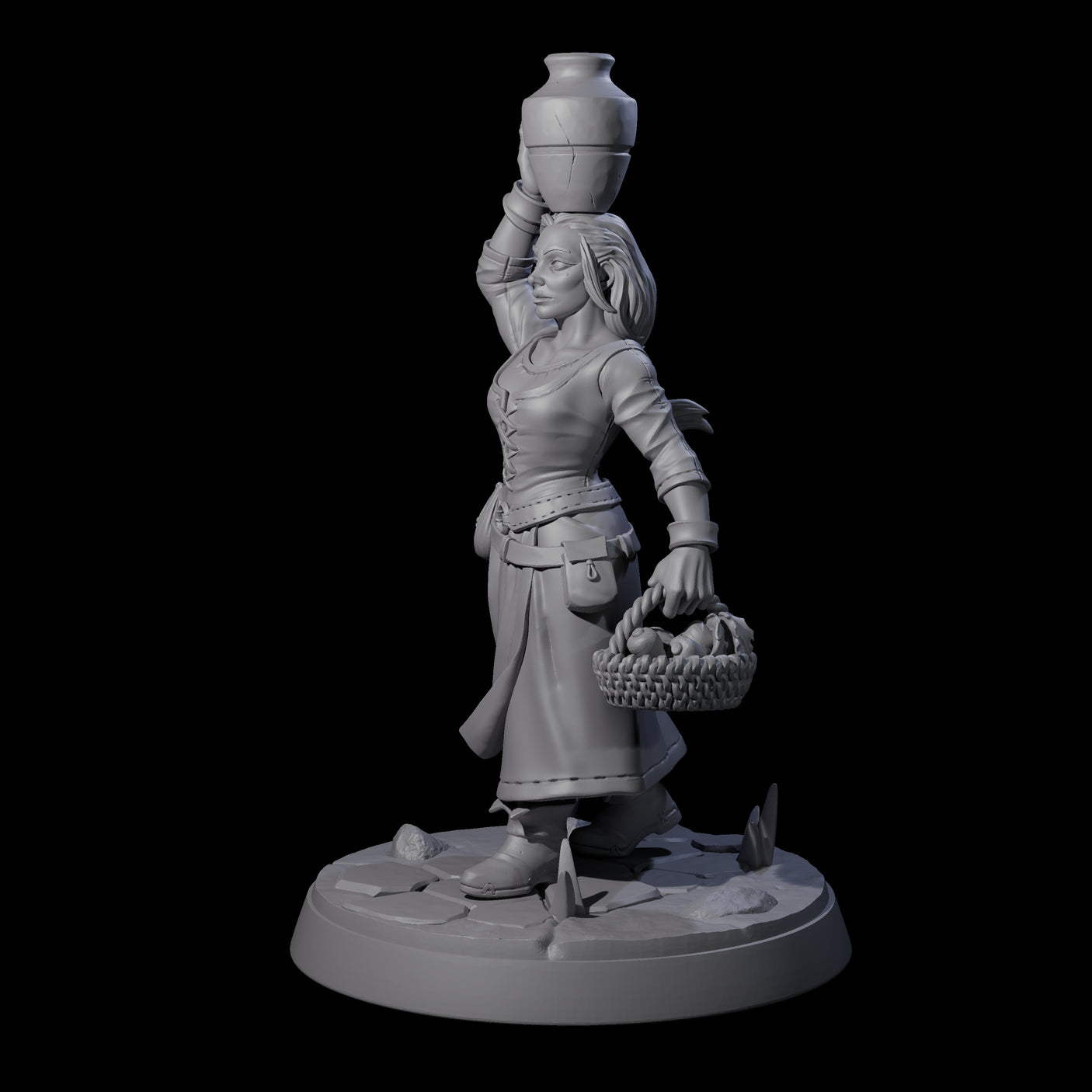 Honest Village Woman B Miniature for Dungeons and Dragons, Pathfinder or other TTRPGs
