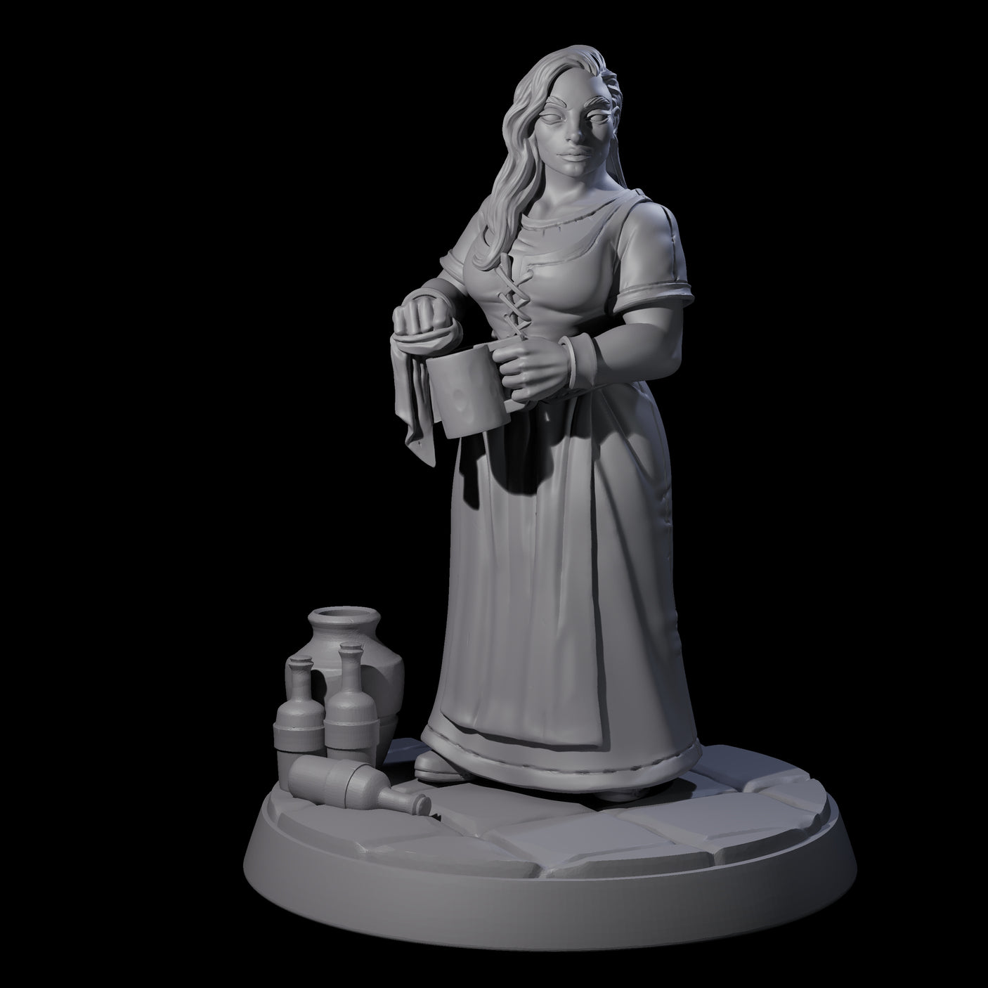Honest Village Woman C Miniature for Dungeons and Dragons, Pathfinder or other TTRPGs