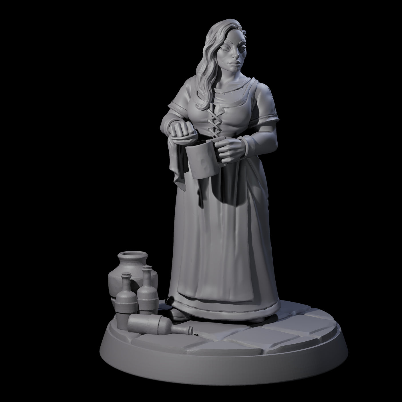 Honest Village Woman C Miniature for Dungeons and Dragons, Pathfinder or other TTRPGs