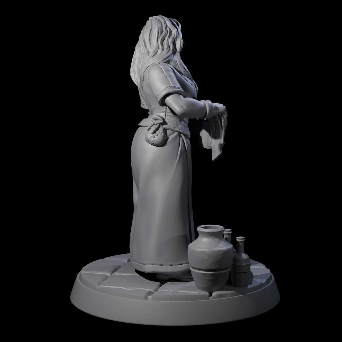 Honest Village Woman C Miniature for Dungeons and Dragons, Pathfinder or other TTRPGs
