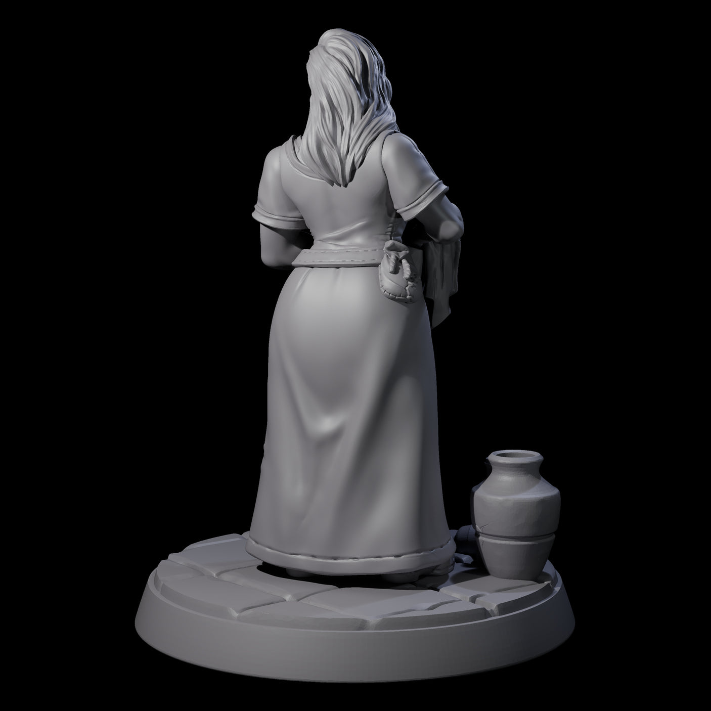 Honest Village Woman C Miniature for Dungeons and Dragons, Pathfinder or other TTRPGs