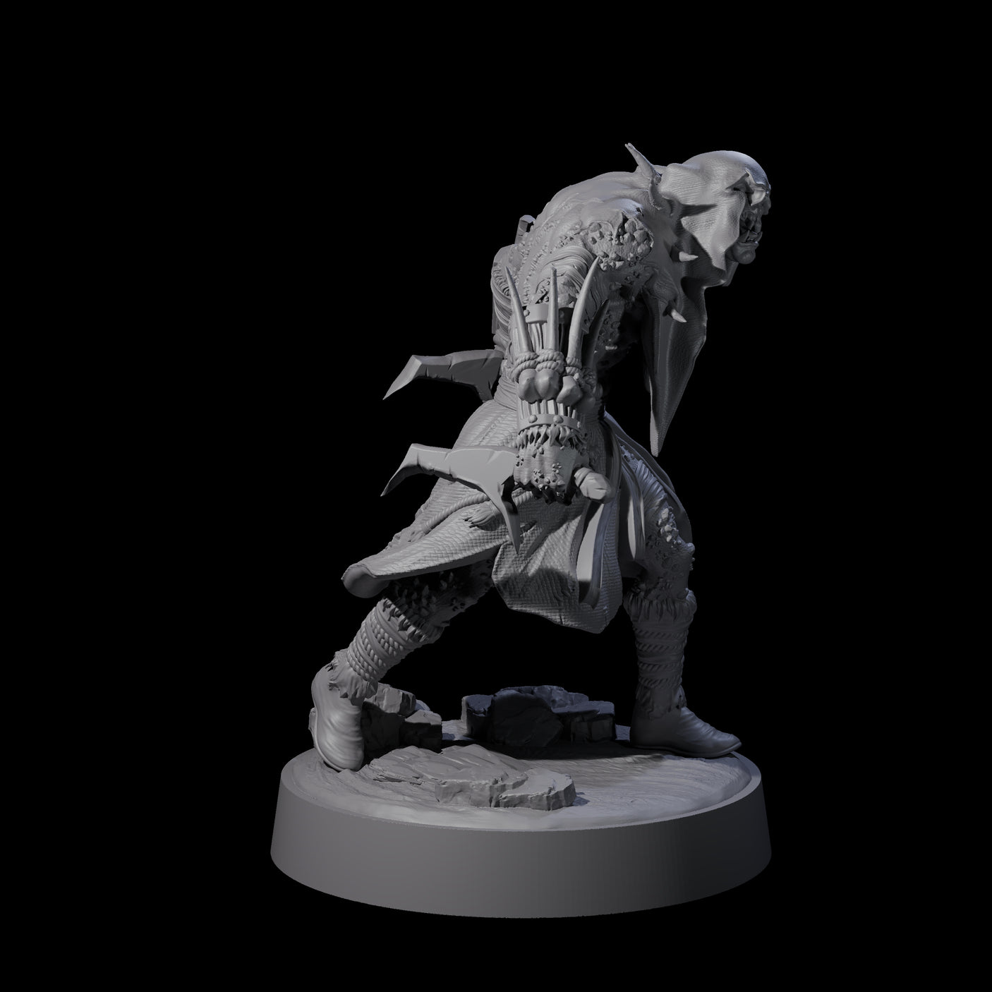 Hooded Orc Rogue Miniature for Dungeons and Dragons, Pathfinder or other TTRPGs