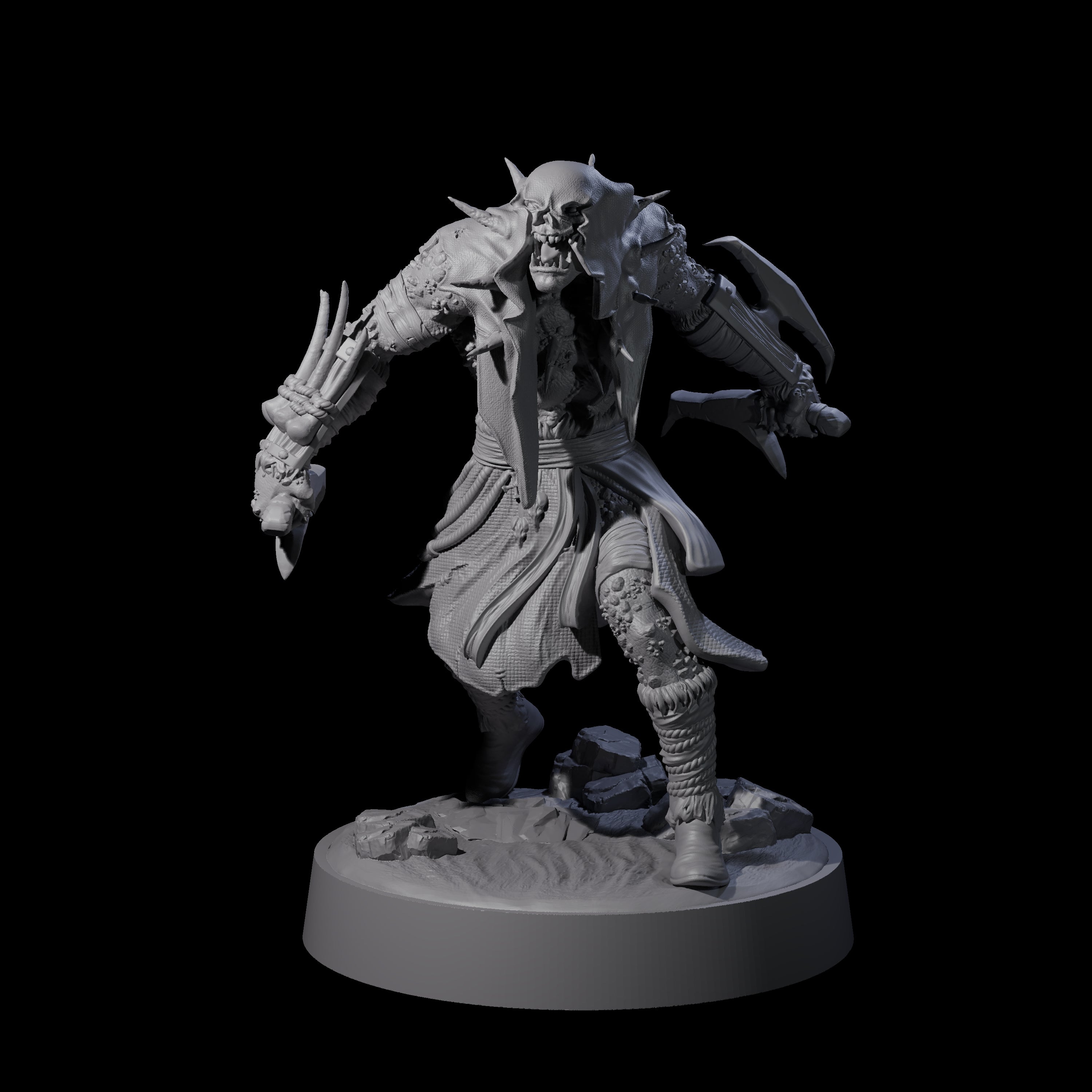 Hooded Orc Rogue Miniature for Dungeons and Dragons, Pathfinder or other TTRPGs
