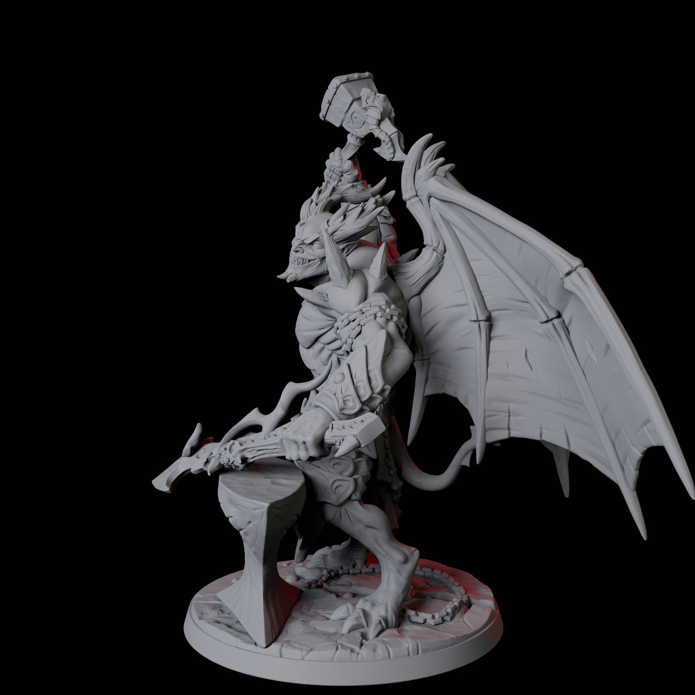 Horned Devil Blacksmith Miniature for Dungeons and Dragons, Pathfinder or other TTRPGs