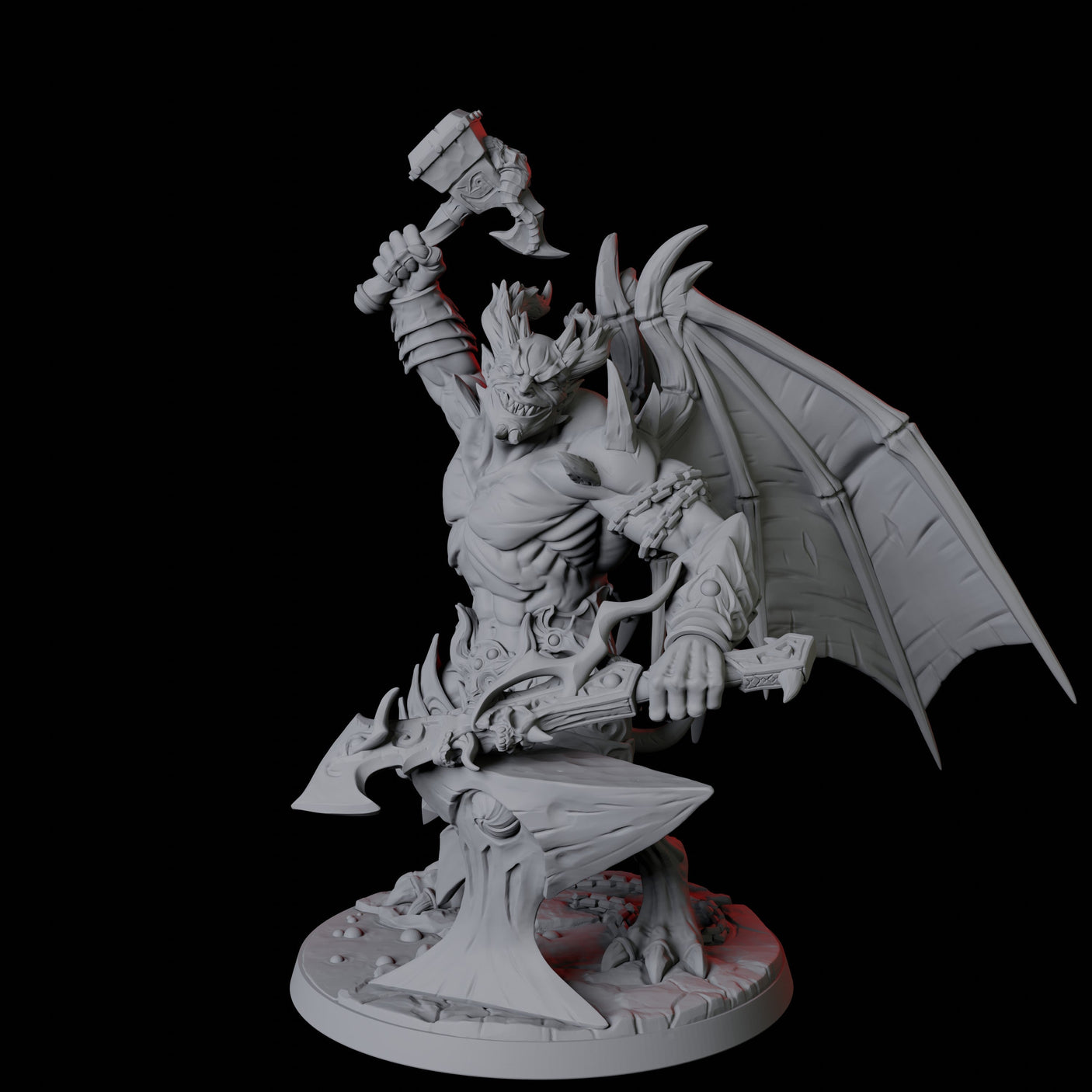 Horned Devil Blacksmith Miniature for Dungeons and Dragons, Pathfinder or other TTRPGs