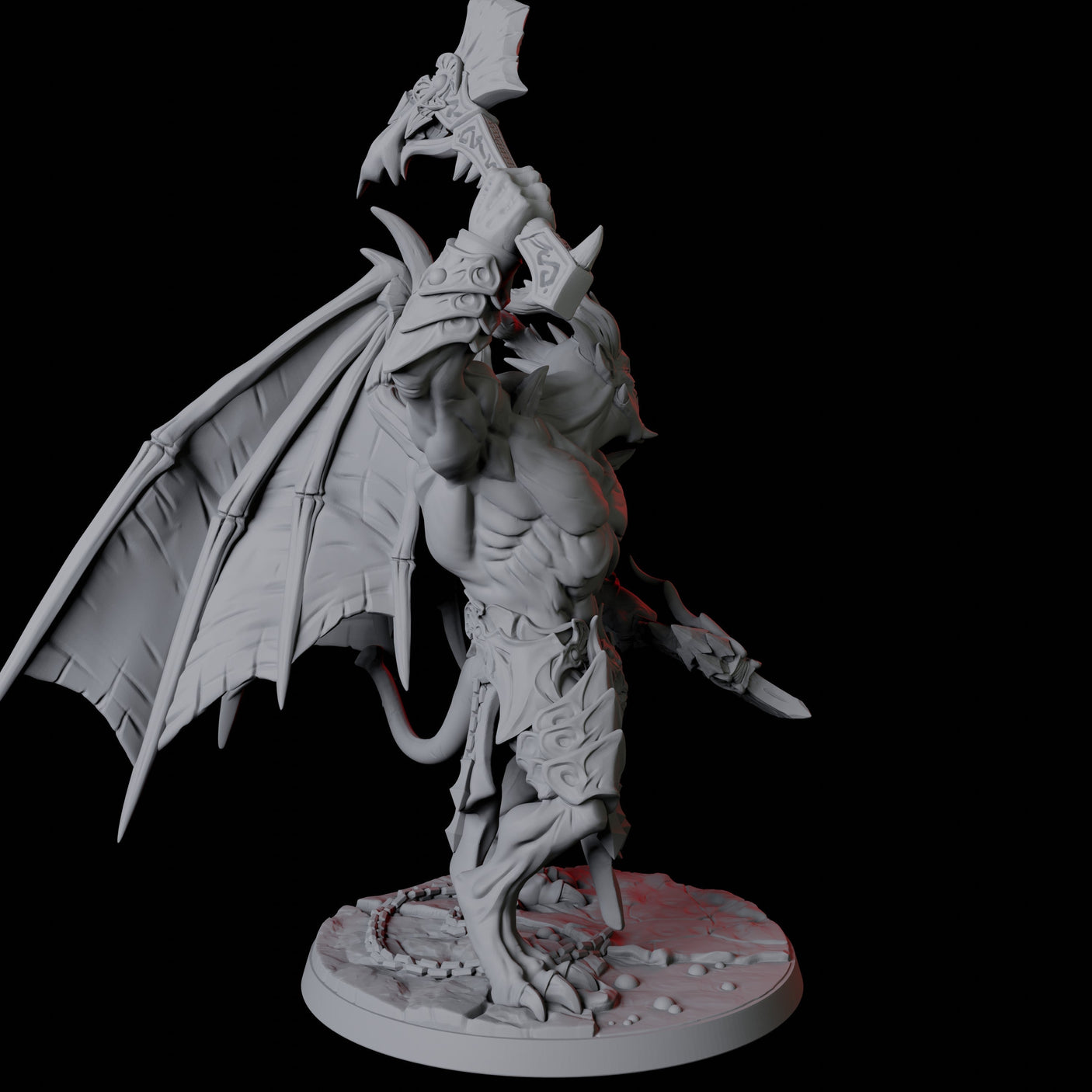 Horned Devil Champion Miniature for Dungeons and Dragons, Pathfinder or other TTRPGs