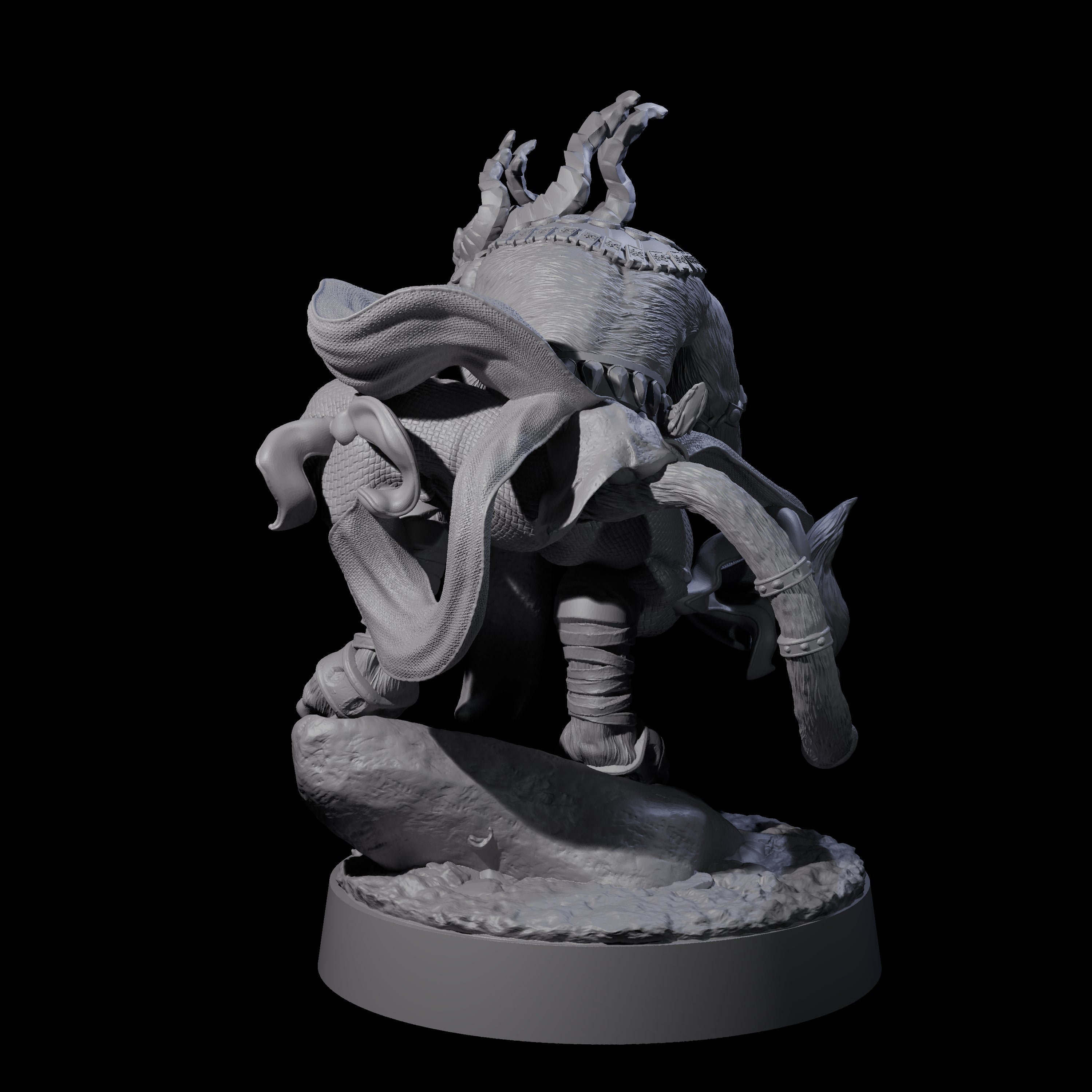 Horned Leonin Lunatic Miniature for Dungeons and Dragons, Pathfinder or other TTRPGs