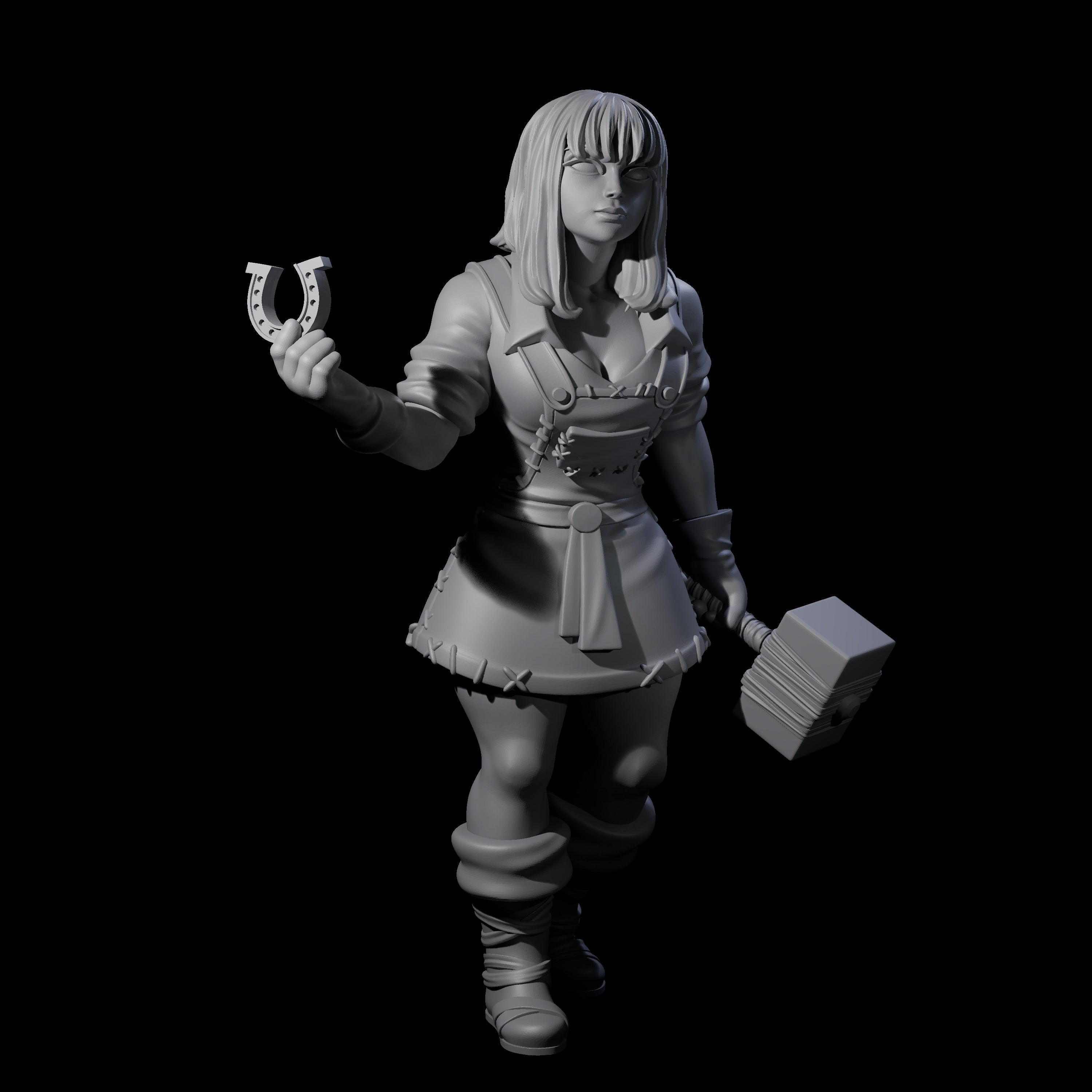 Horse Shoe Blacksmith Miniature for Dungeons and Dragons, Pathfinder or other TTRPGs