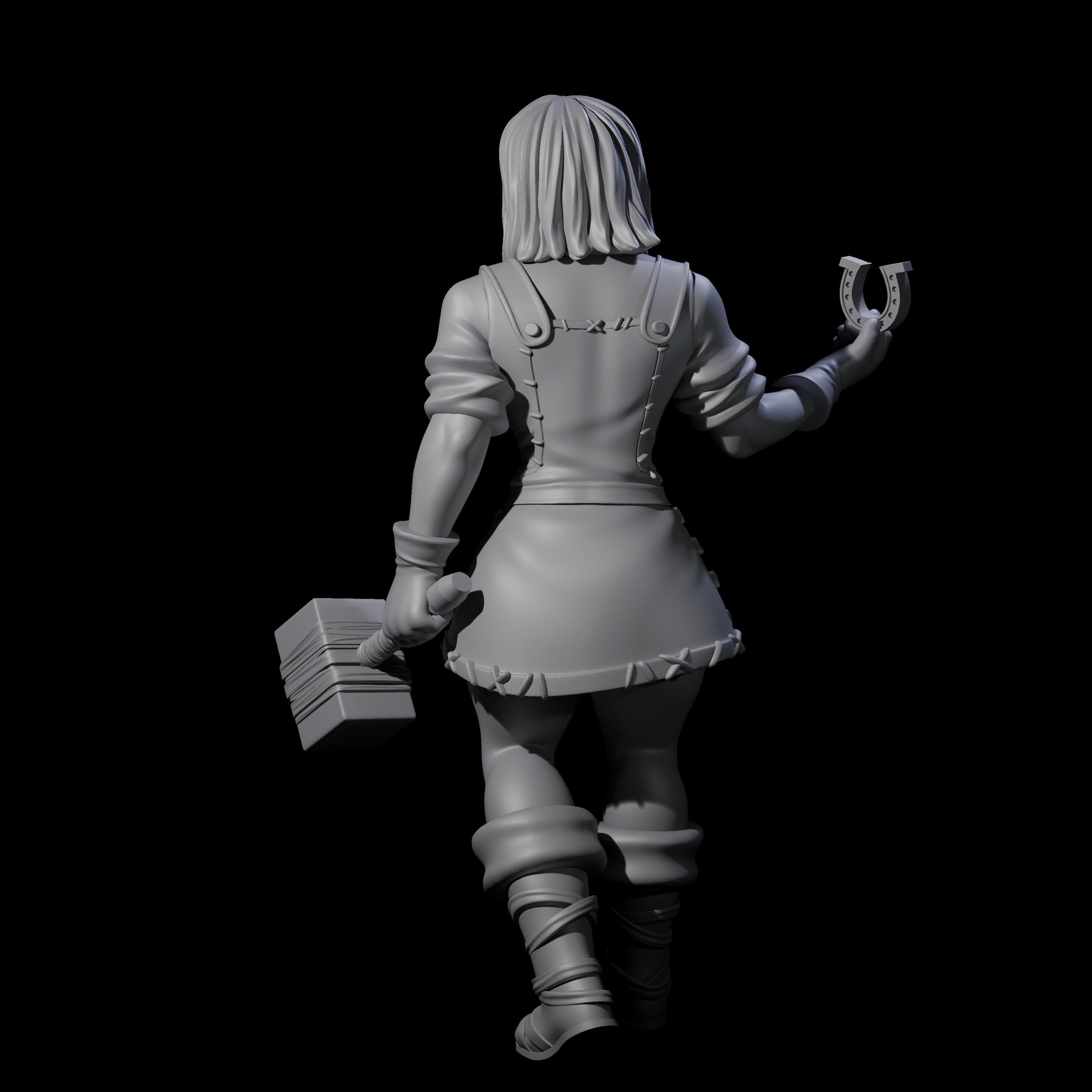 Horse Shoe Blacksmith Miniature for Dungeons and Dragons, Pathfinder or other TTRPGs
