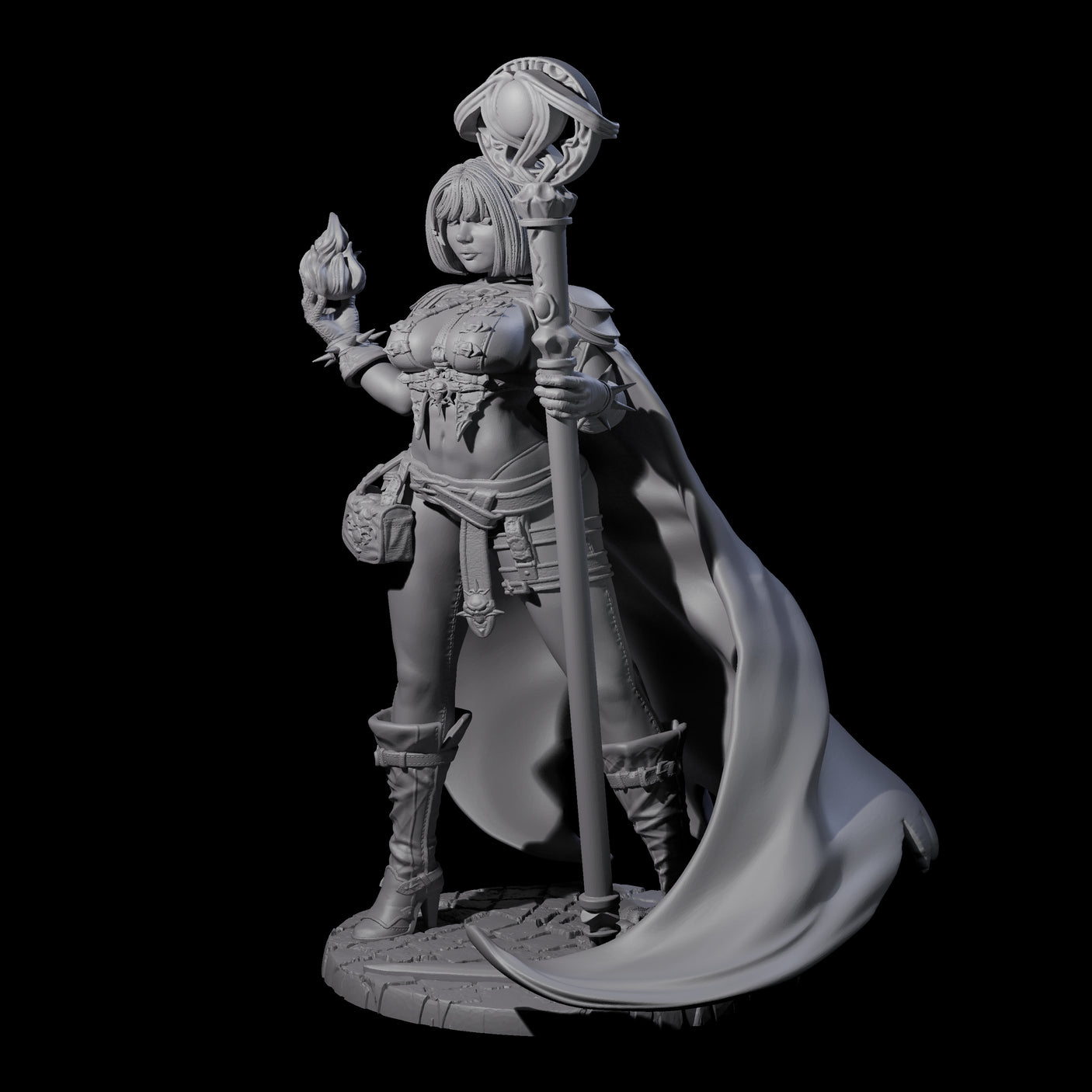 Hot Fire Mage Miniature for Dungeons and Dragons, Pathfinder or other TTRPGs