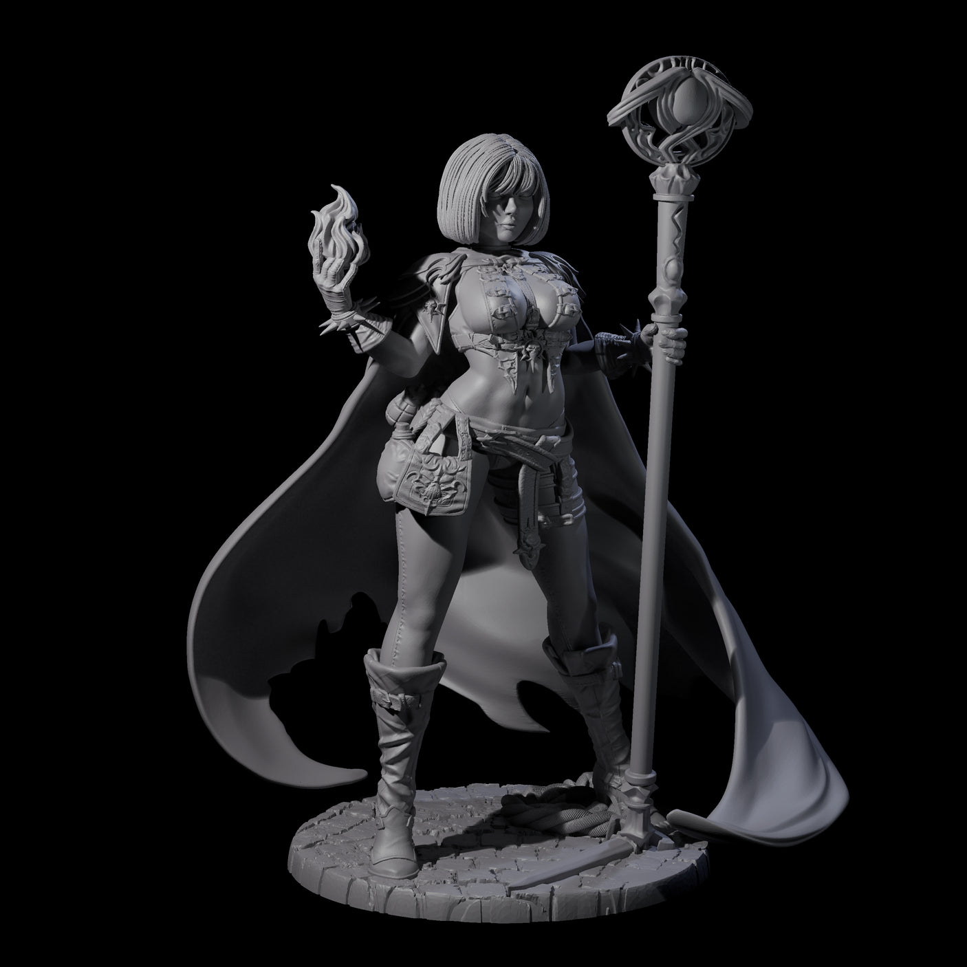 Hot Fire Mage Miniature for Dungeons and Dragons, Pathfinder or other TTRPGs