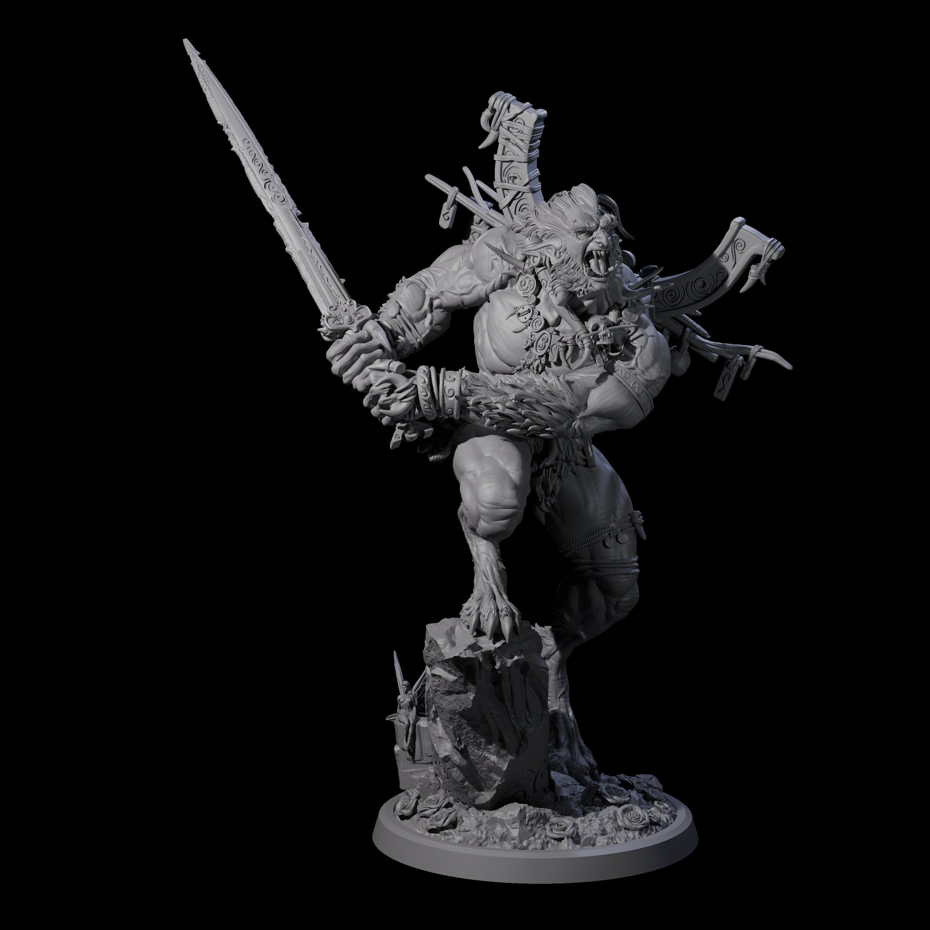 Howling Lycan C Miniature for Dungeons and Dragons, Pathfinder or other TTRPGs
