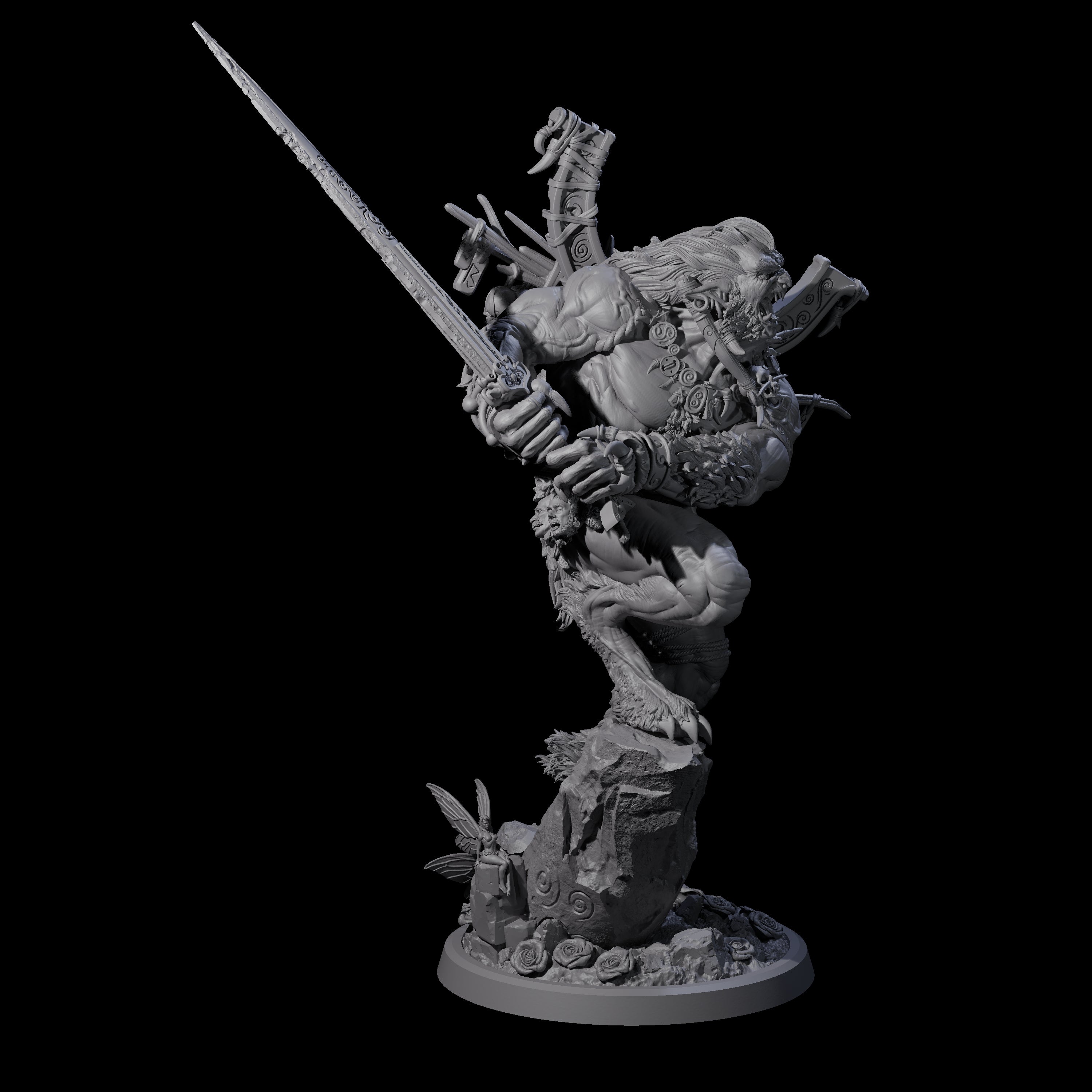 Howling Lycan C Miniature for Dungeons and Dragons, Pathfinder or other TTRPGs