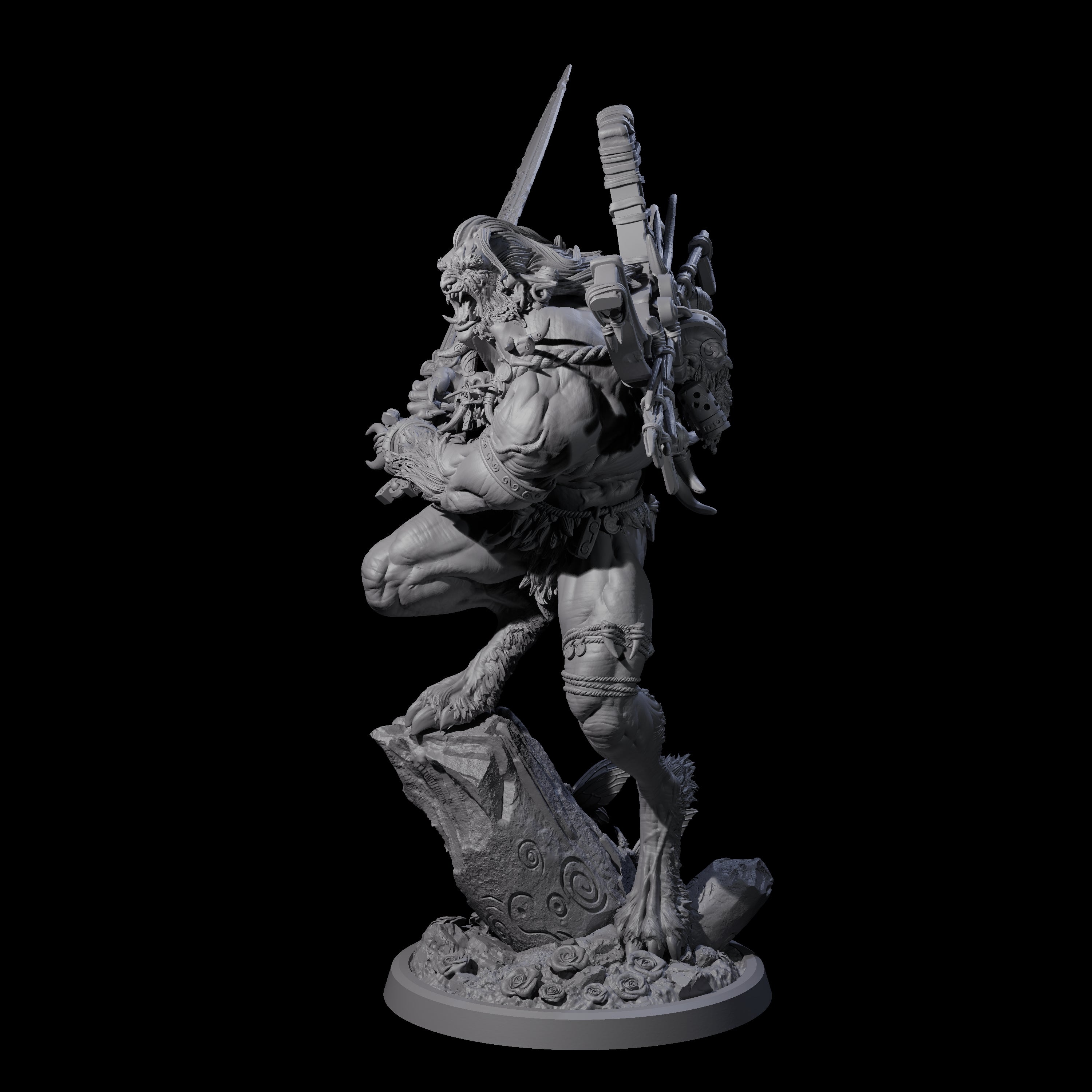 Howling Lycan C Miniature for Dungeons and Dragons, Pathfinder or other TTRPGs