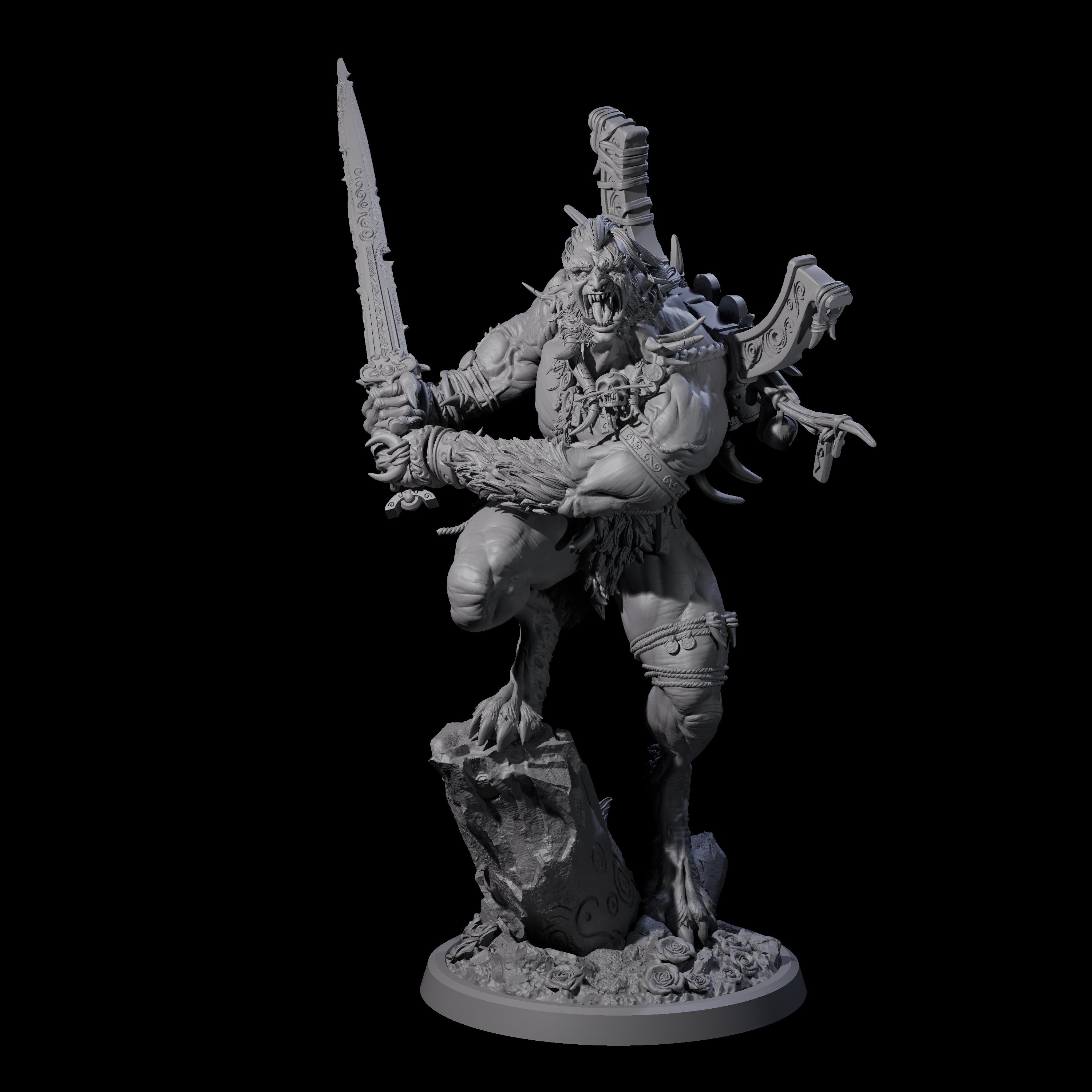Howling Lycan C Miniature for Dungeons and Dragons, Pathfinder or other TTRPGs