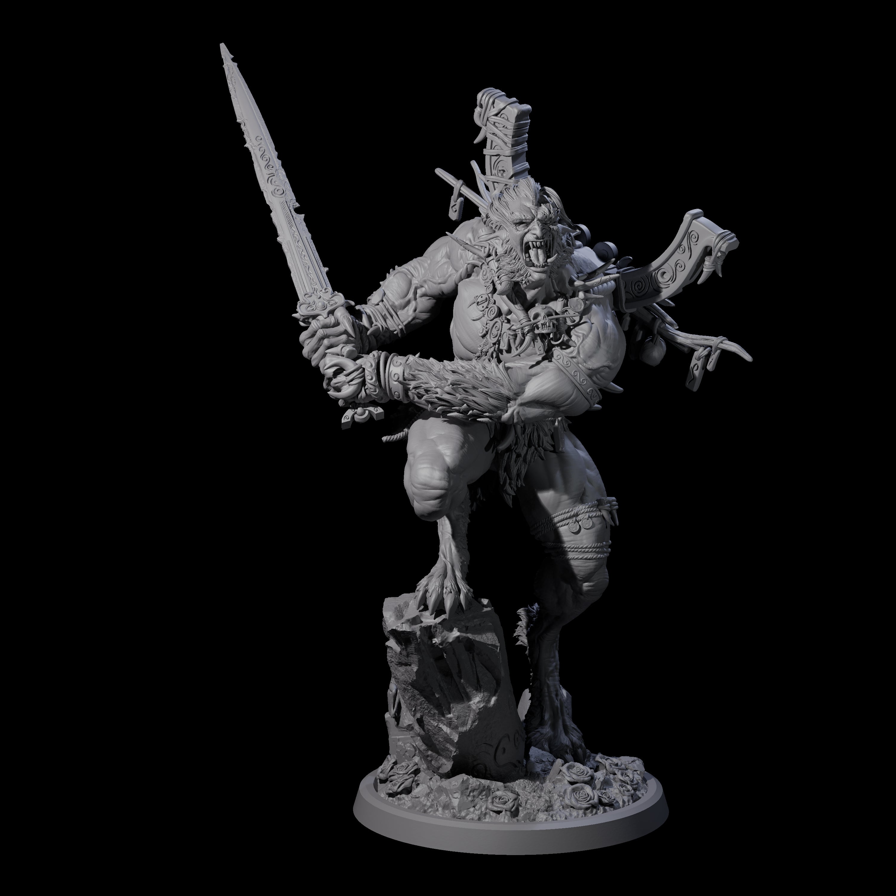 Howling Lycan C Miniature for Dungeons and Dragons, Pathfinder or other TTRPGs