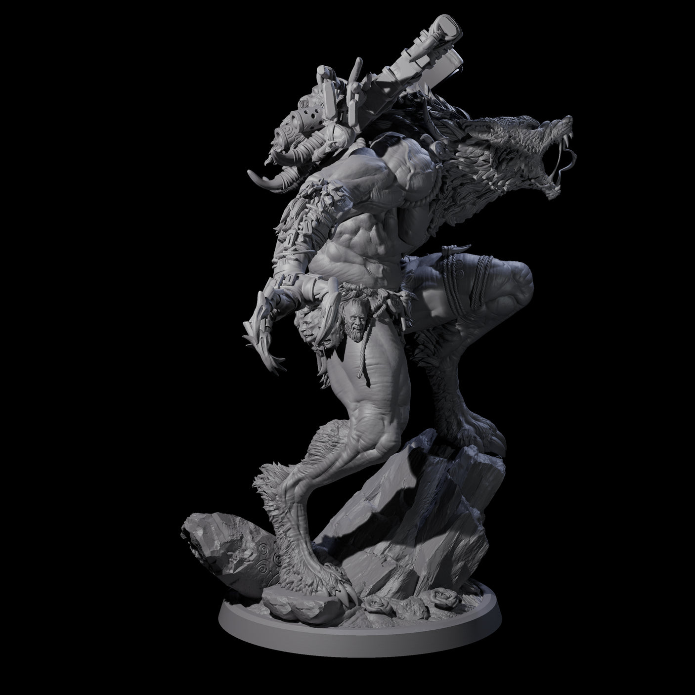 Howling Lycan D Miniature for Dungeons and Dragons, Pathfinder or other TTRPGs
