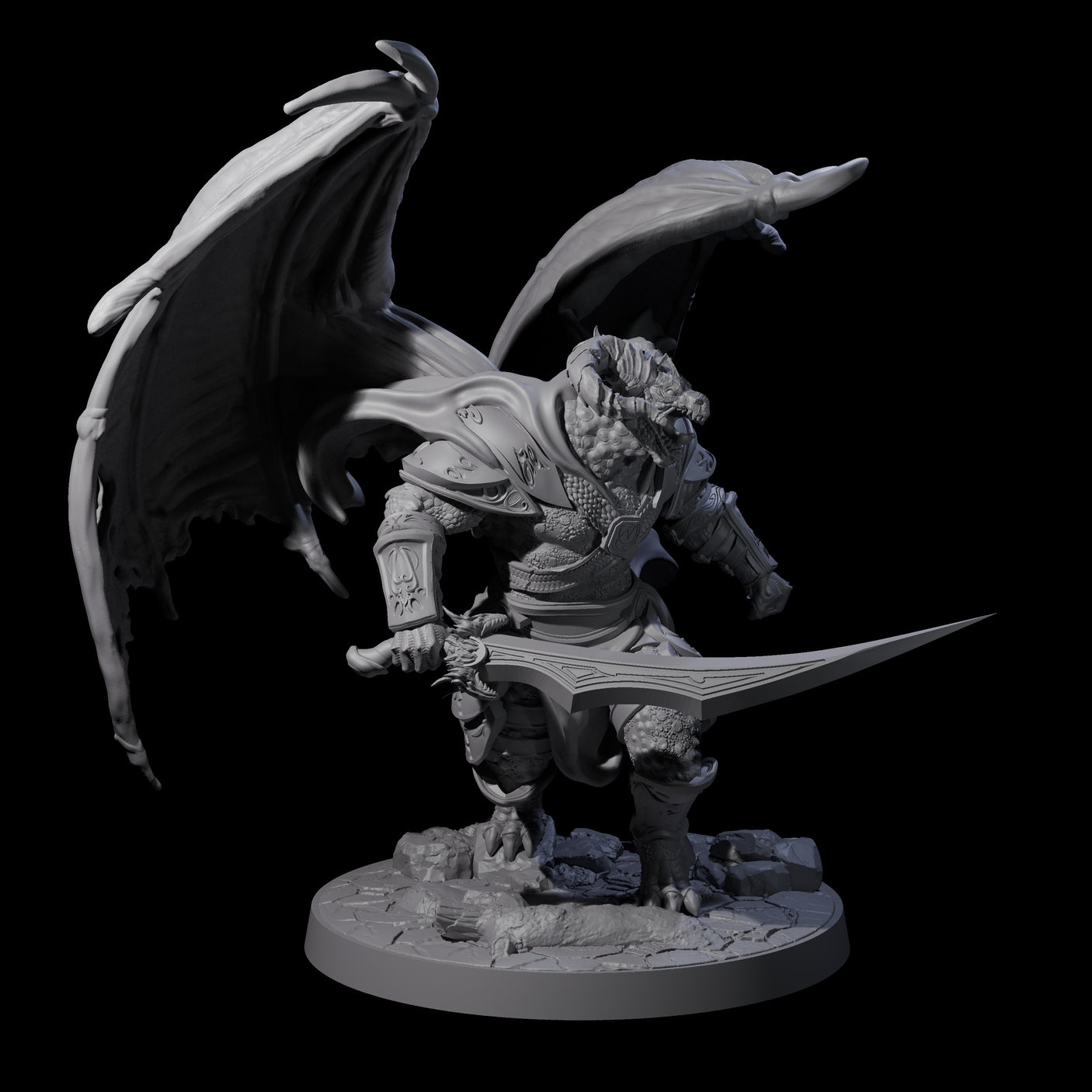 Huge Dragonborn Executor Miniature for Dungeons and Dragons, Pathfinder or other TTRPGs