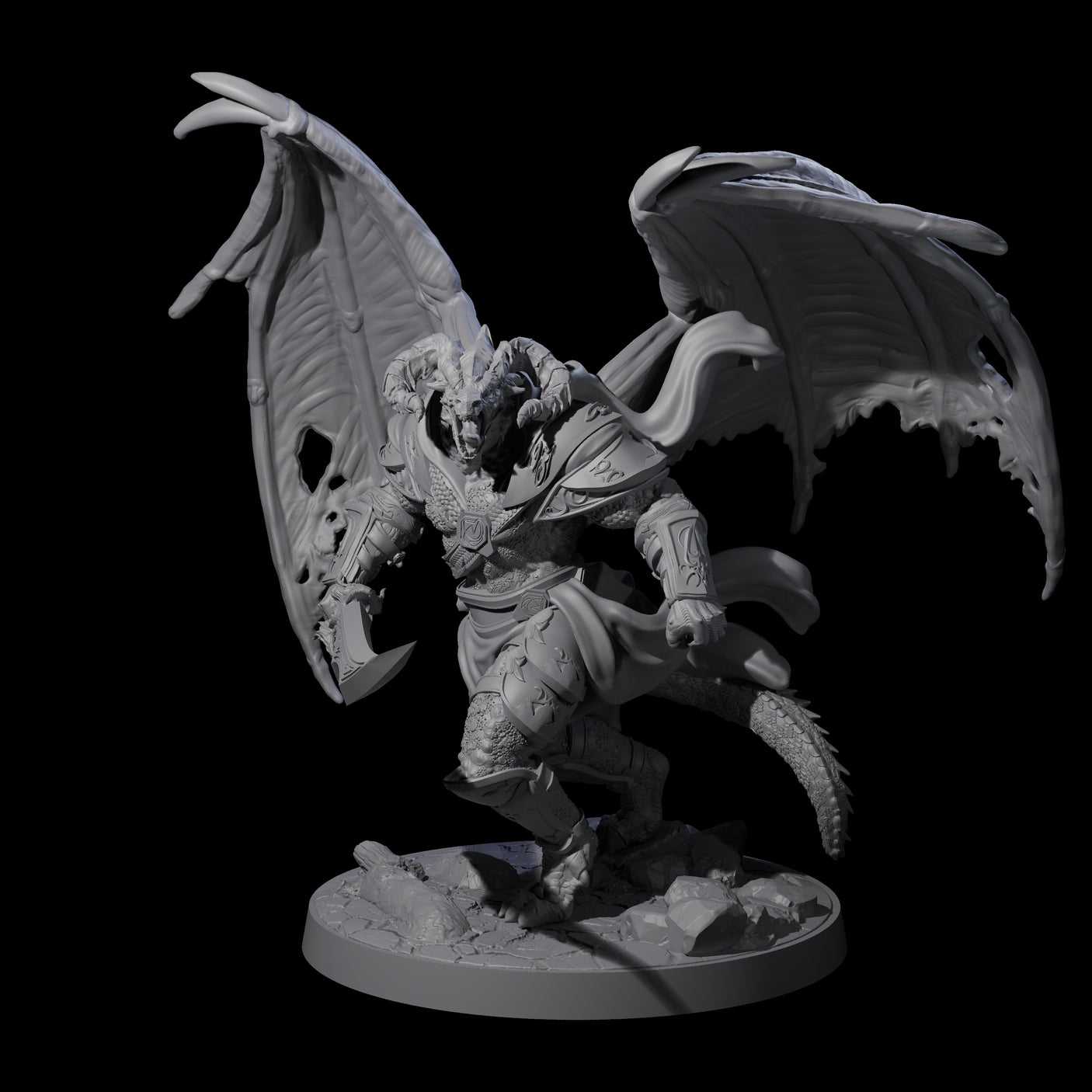 Huge Dragonborn Executor Miniature for Dungeons and Dragons, Pathfinder or other TTRPGs