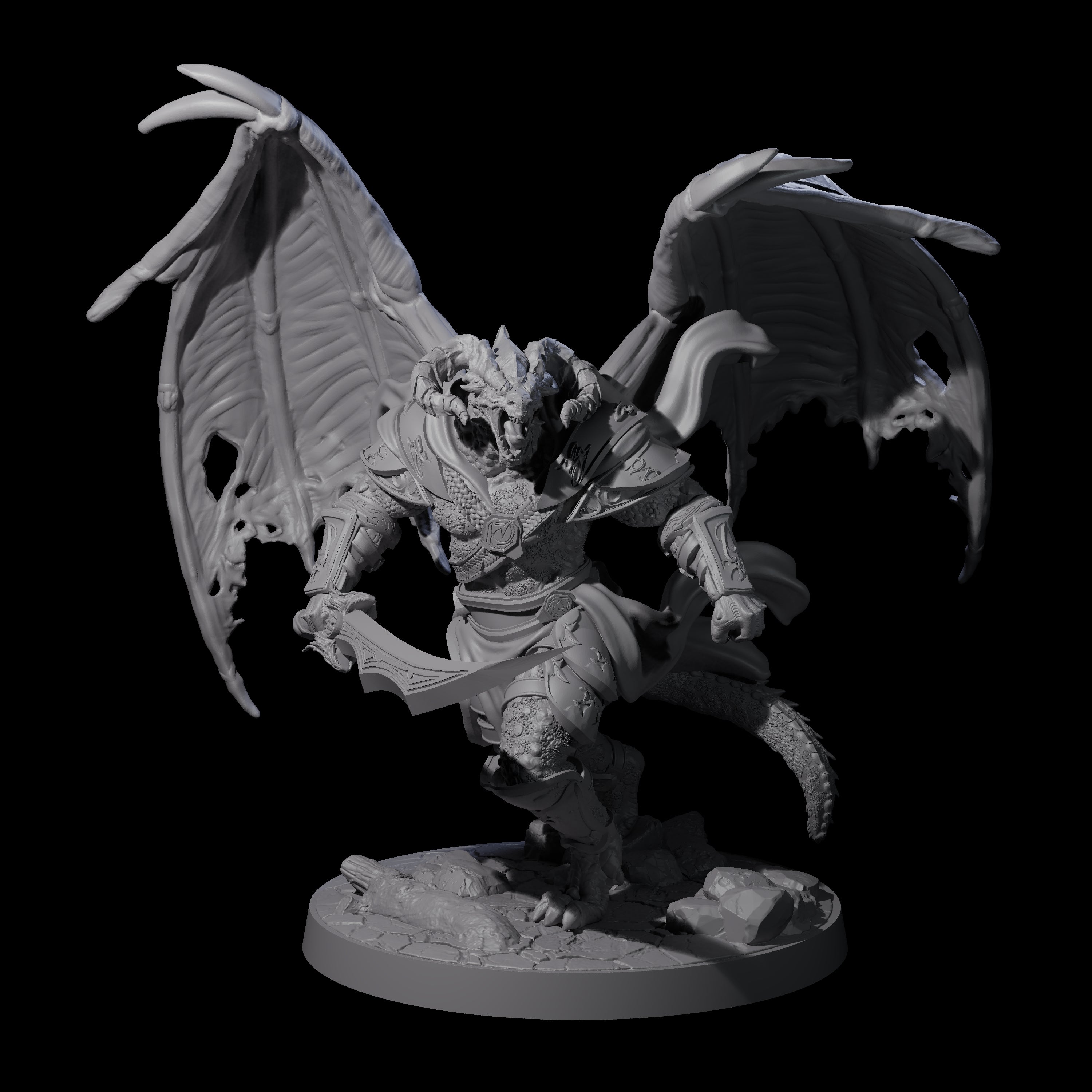 Huge Dragonborn Executor Miniature for Dungeons and Dragons, Pathfinder or other TTRPGs