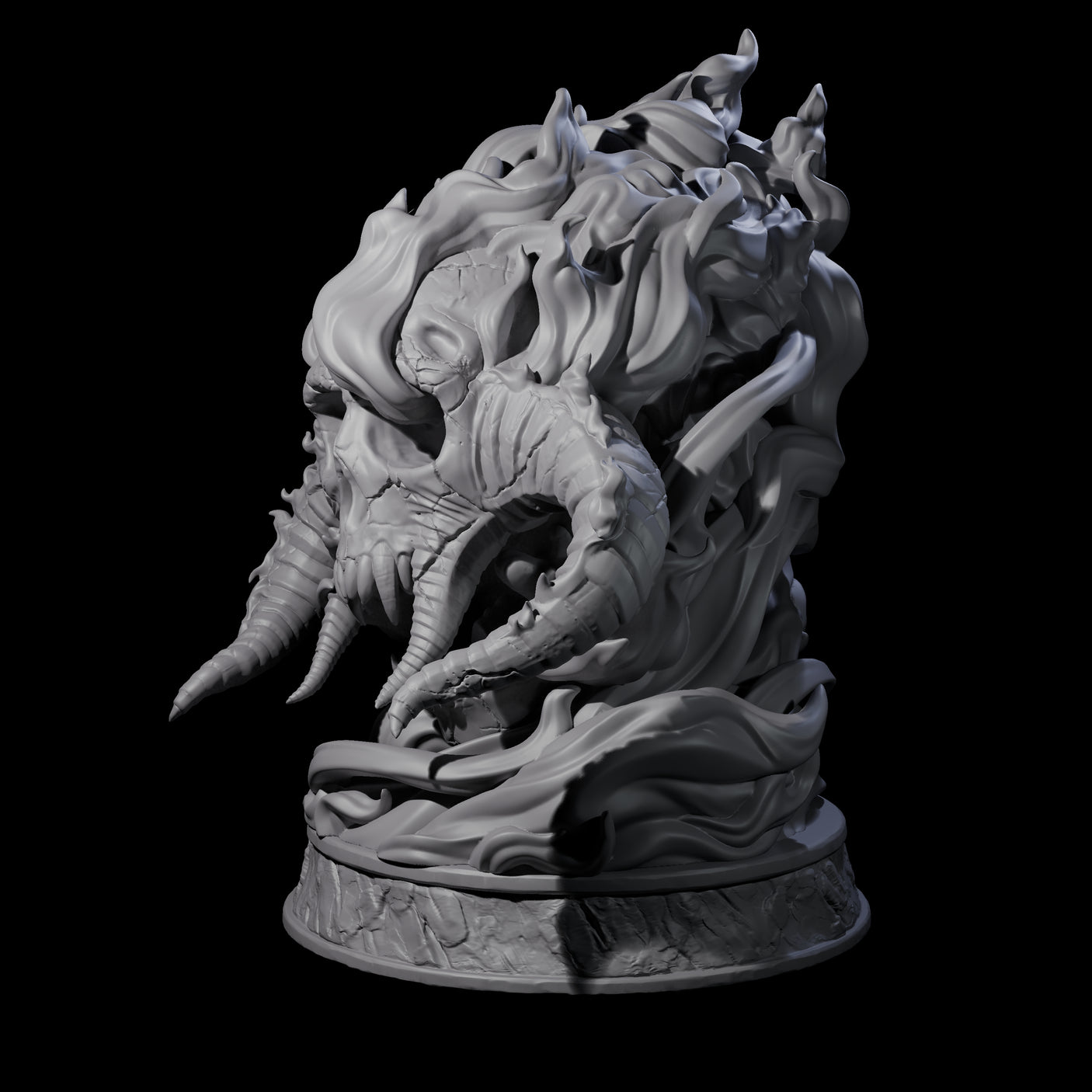 Huge Flaming Skull Miniature for Dungeons and Dragons, Pathfinder or other TTRPGs