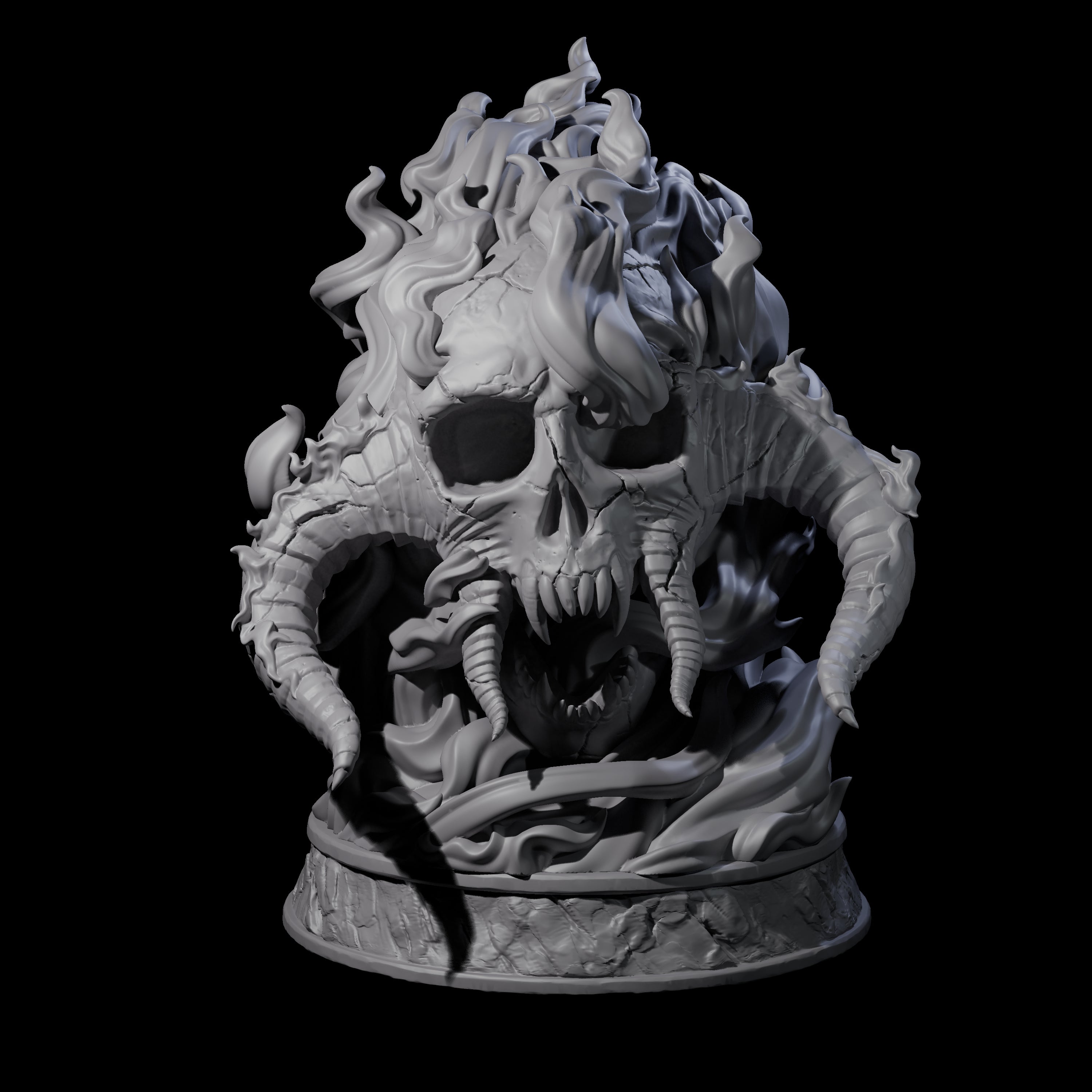 Huge Flaming Skull Miniature for Dungeons and Dragons, Pathfinder or other TTRPGs