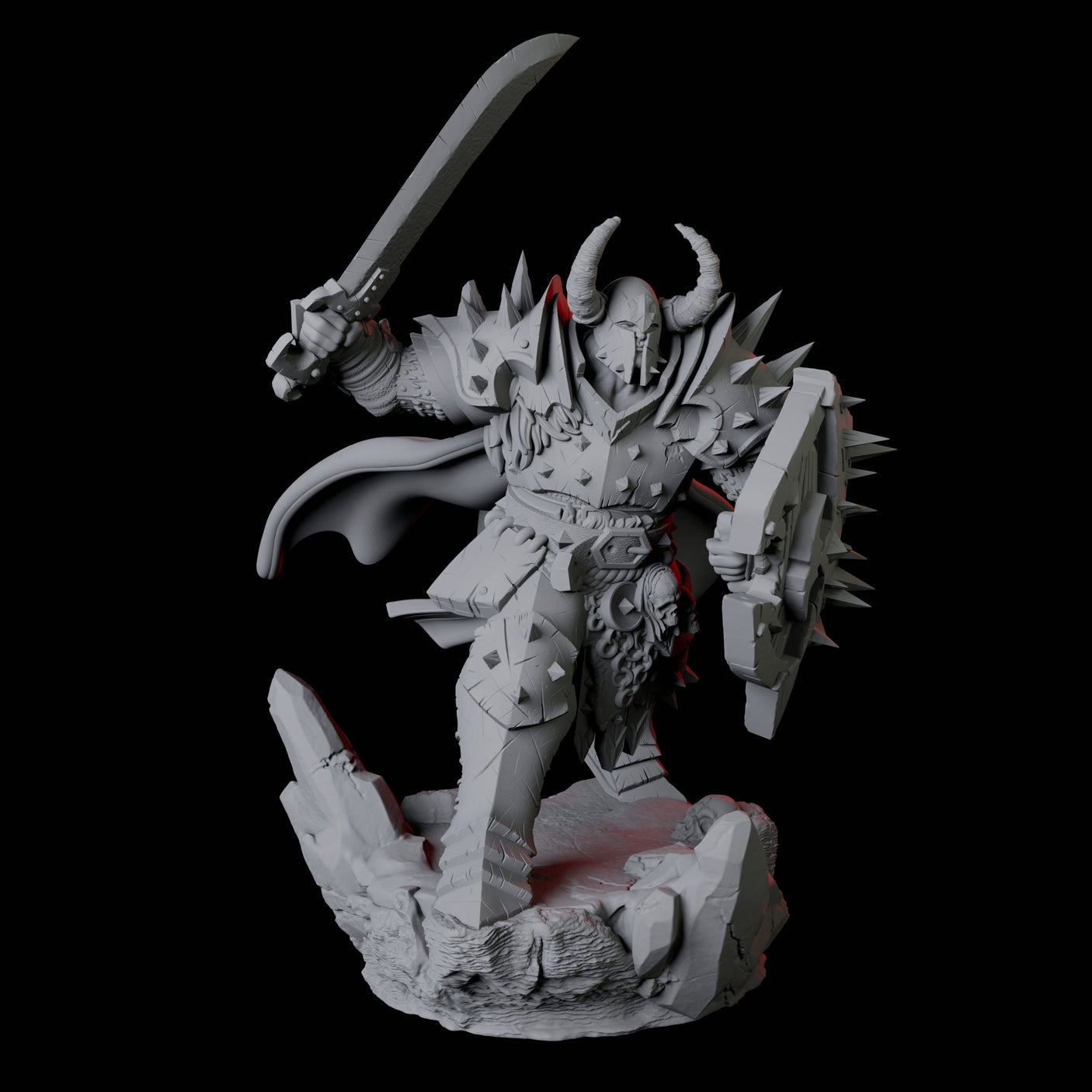Hulking Armoured Barbarian B Miniature for Dungeons and Dragons, Pathfinder or other TTRPGs