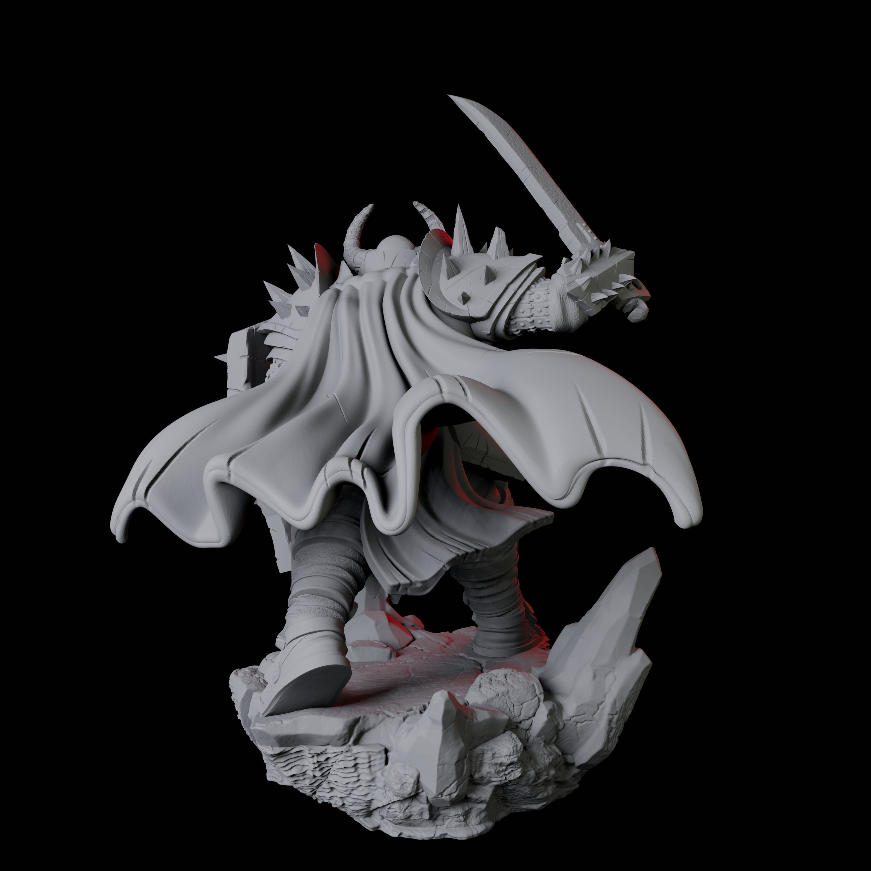 Hulking Armoured Barbarian B Miniature for Dungeons and Dragons, Pathfinder or other TTRPGs