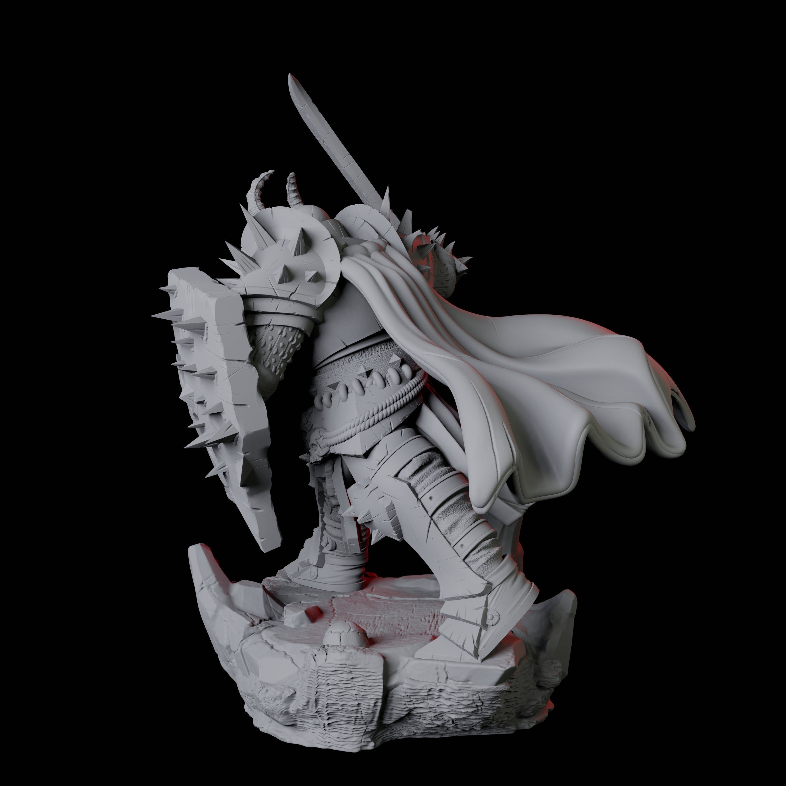 Hulking Armoured Barbarian B Miniature for Dungeons and Dragons, Pathfinder or other TTRPGs