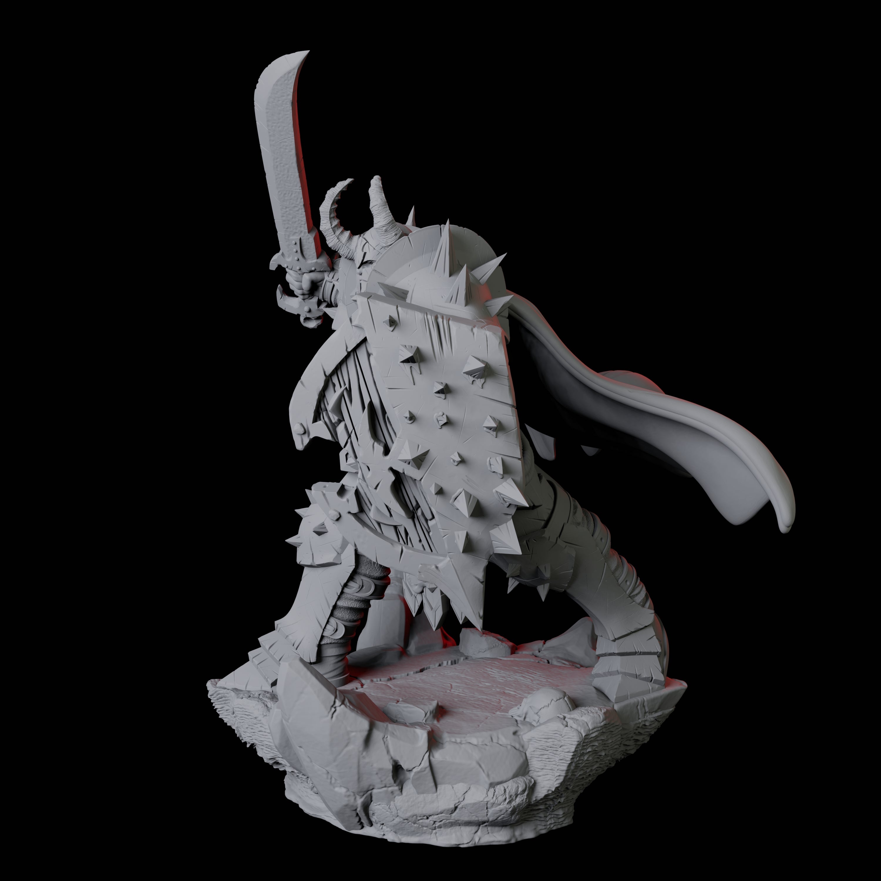 Hulking Armoured Barbarian B Miniature for Dungeons and Dragons, Pathfinder or other TTRPGs