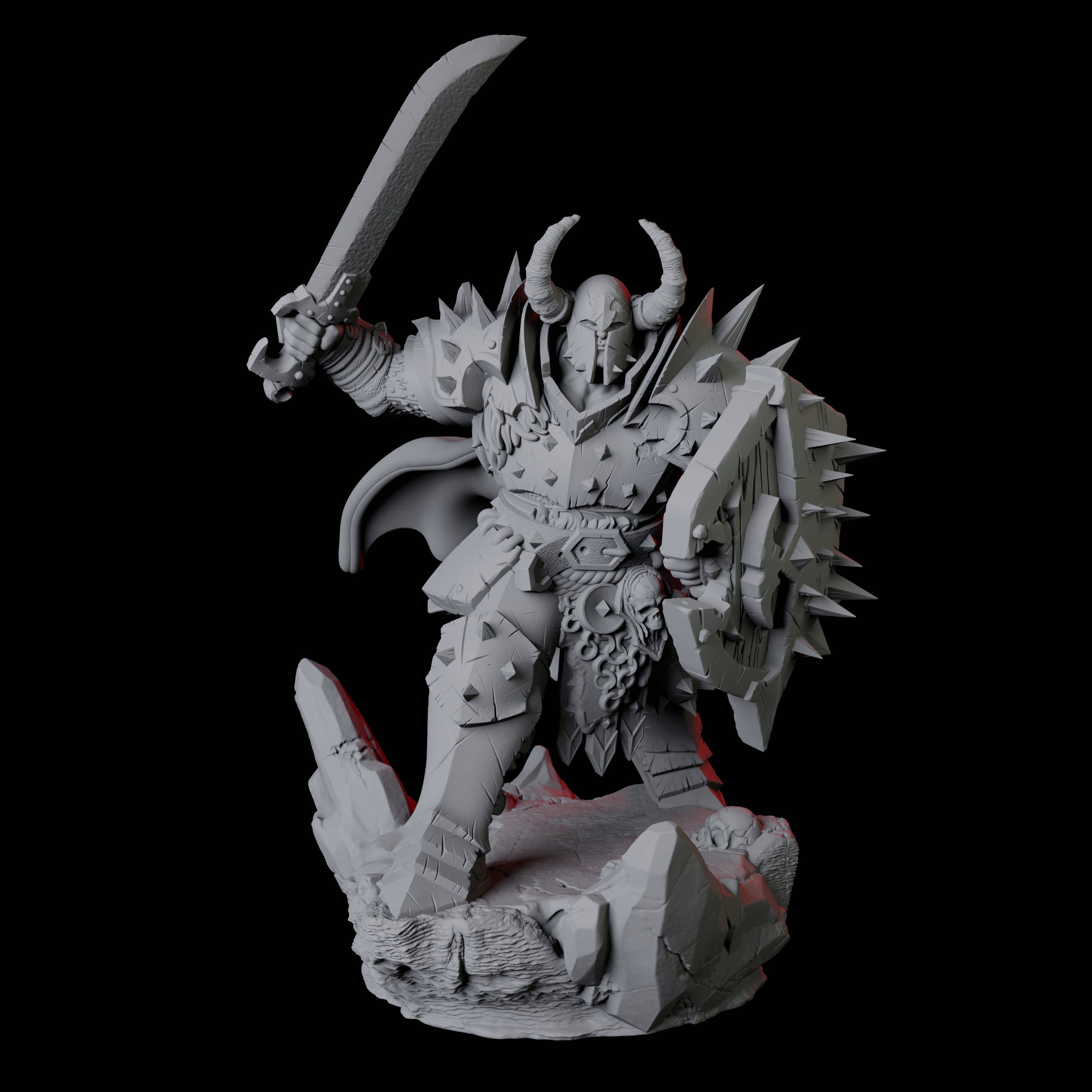 Hulking Armoured Barbarian B Miniature for Dungeons and Dragons, Pathfinder or other TTRPGs