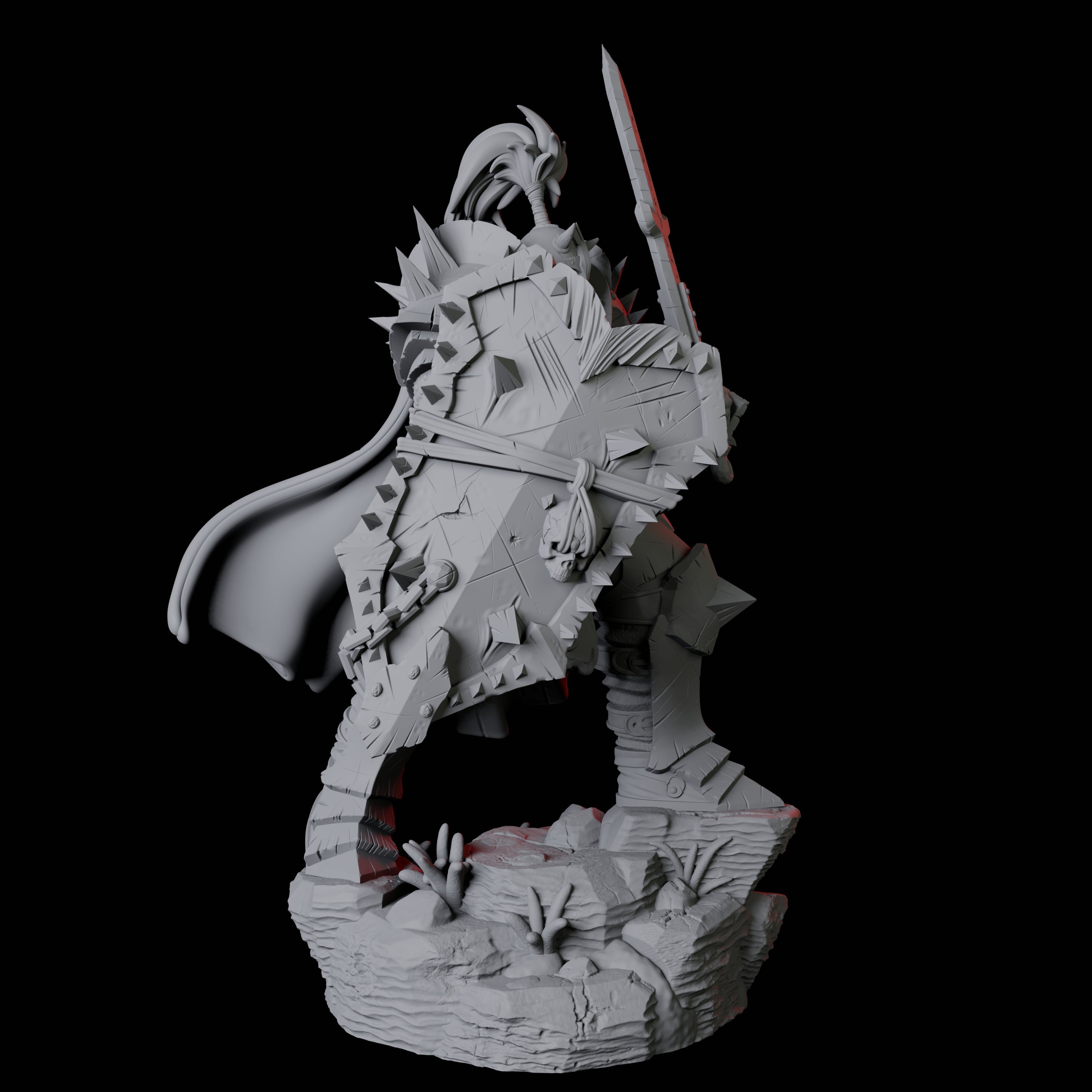 Hulking Armoured Barbarian C Miniature for Dungeons and Dragons, Pathfinder or other TTRPGs