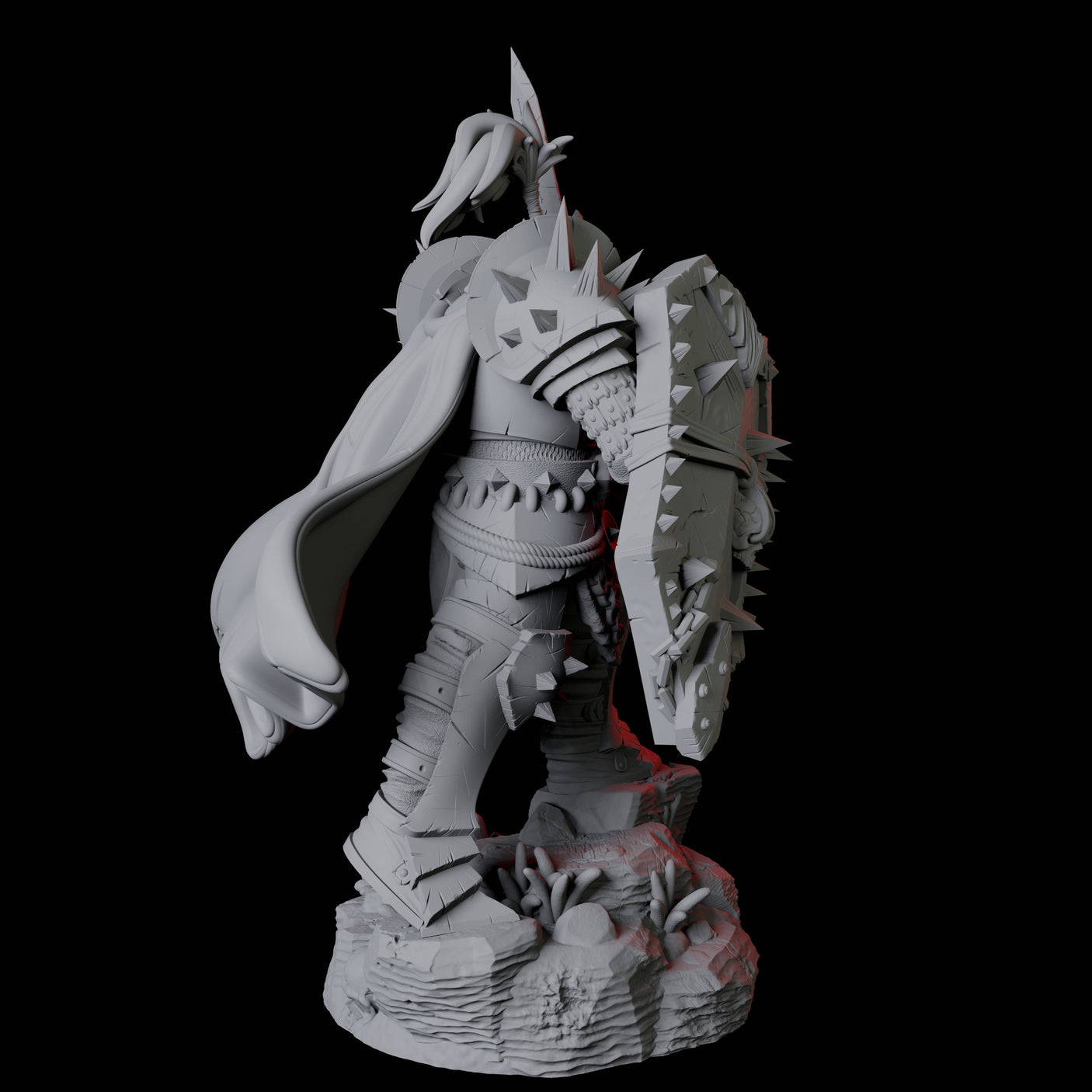 Hulking Armoured Barbarian C Miniature for Dungeons and Dragons, Pathfinder or other TTRPGs