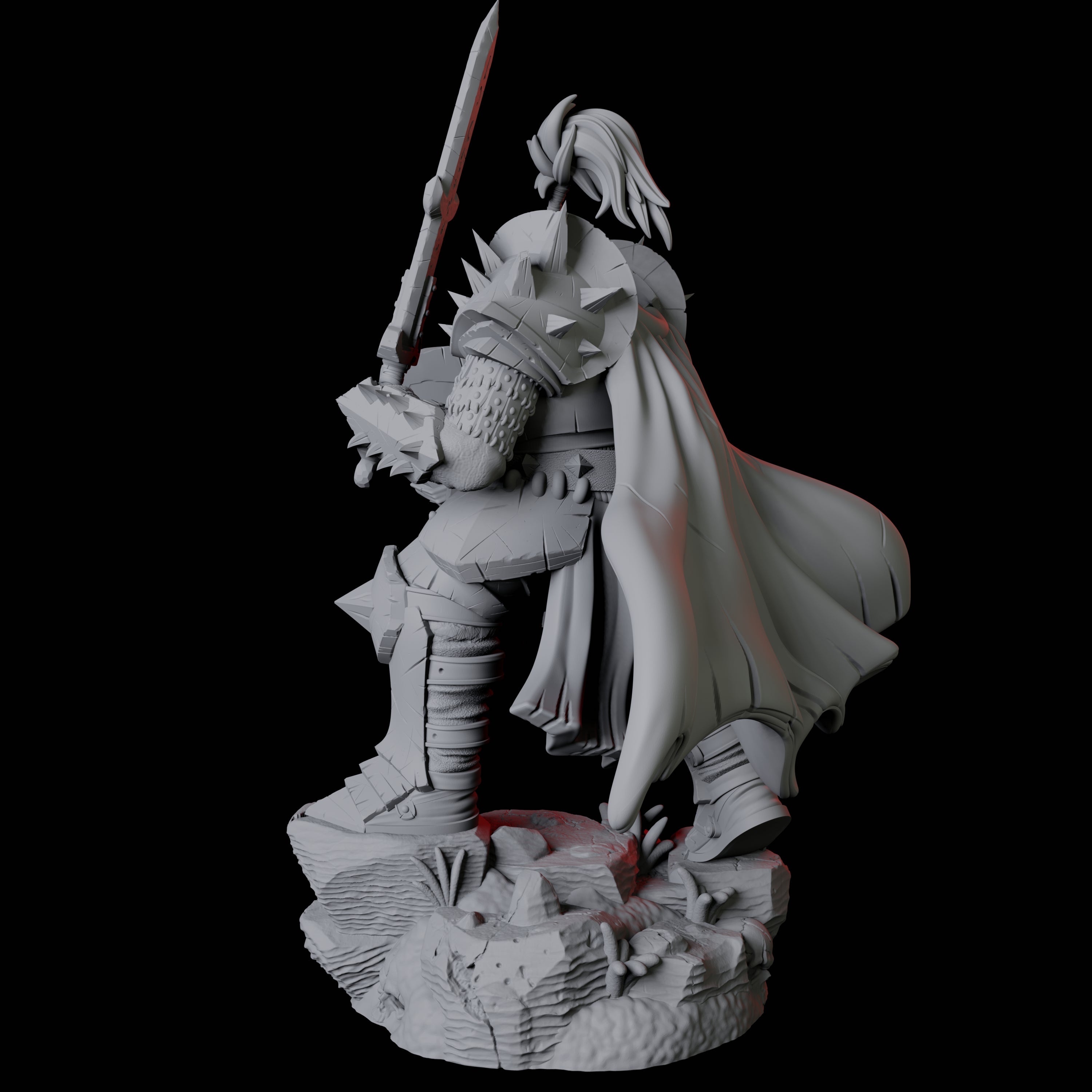 Hulking Armoured Barbarian C Miniature for Dungeons and Dragons, Pathfinder or other TTRPGs