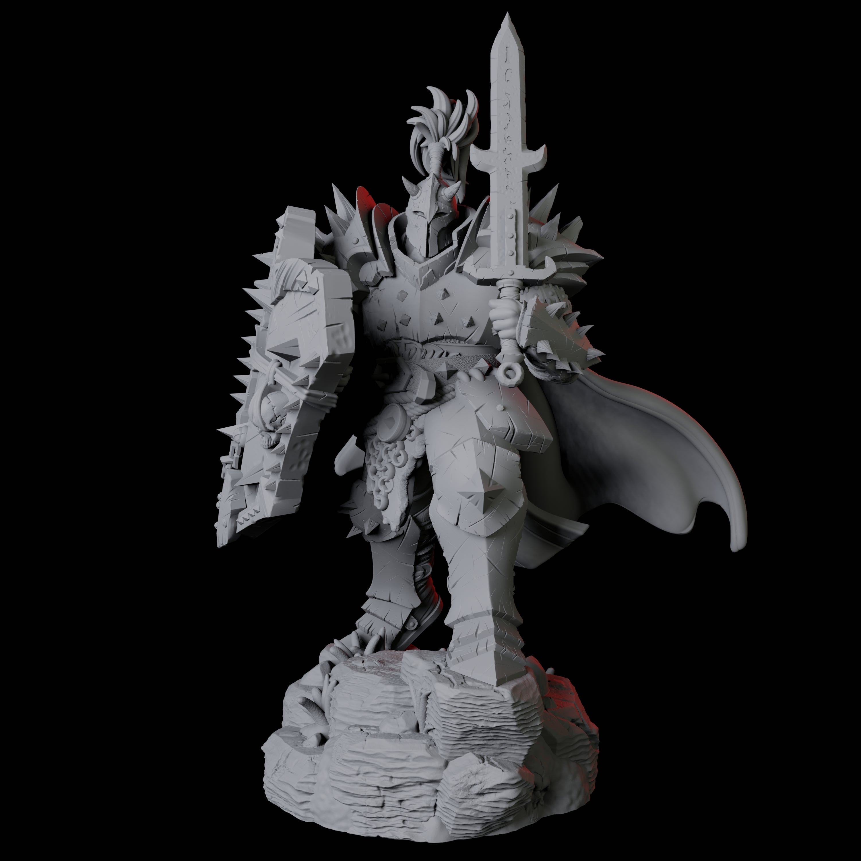 Hulking Armoured Barbarian C Miniature for Dungeons and Dragons, Pathfinder or other TTRPGs