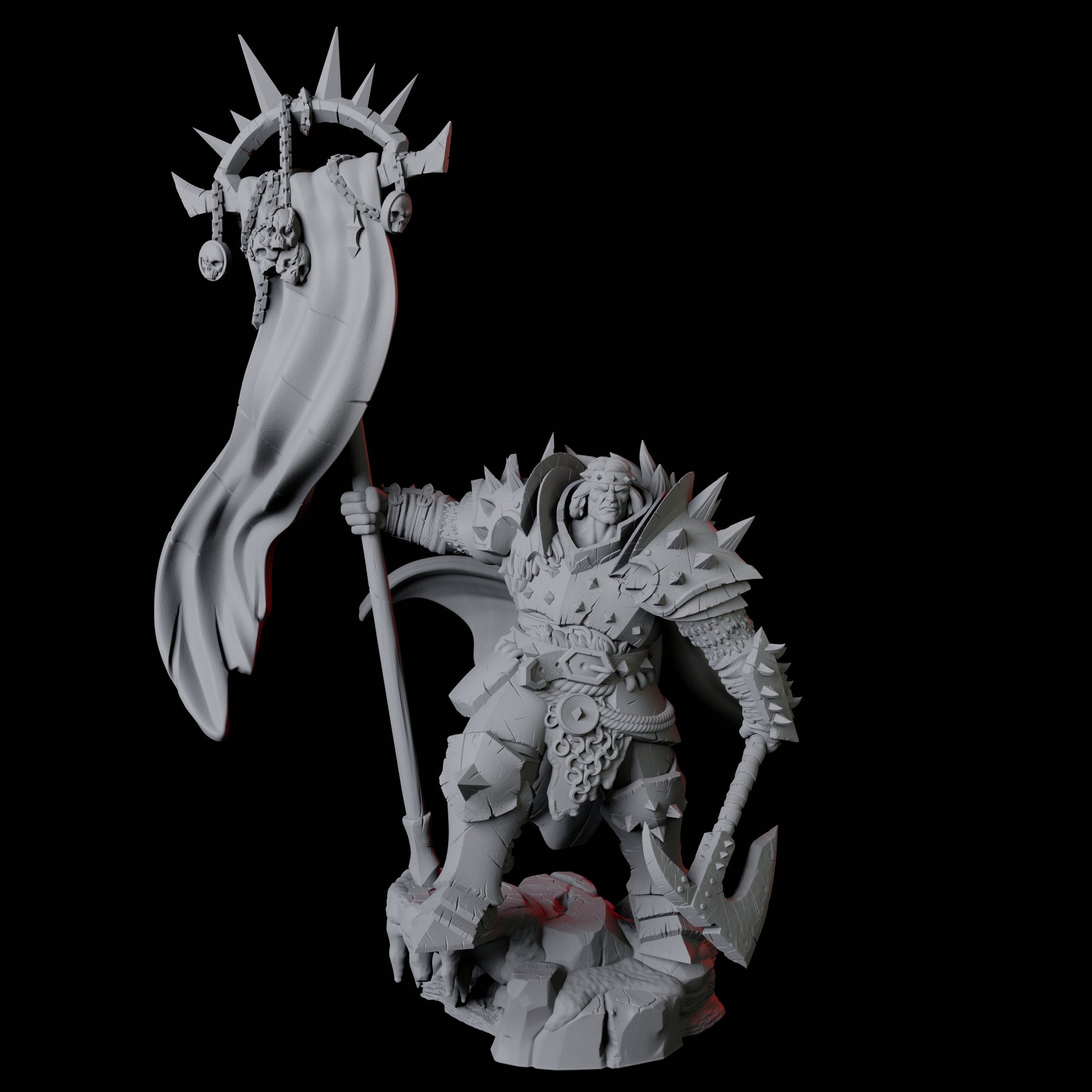 Hulking Armoured Barbarian D Miniature for Dungeons and Dragons, Pathfinder or other TTRPGs