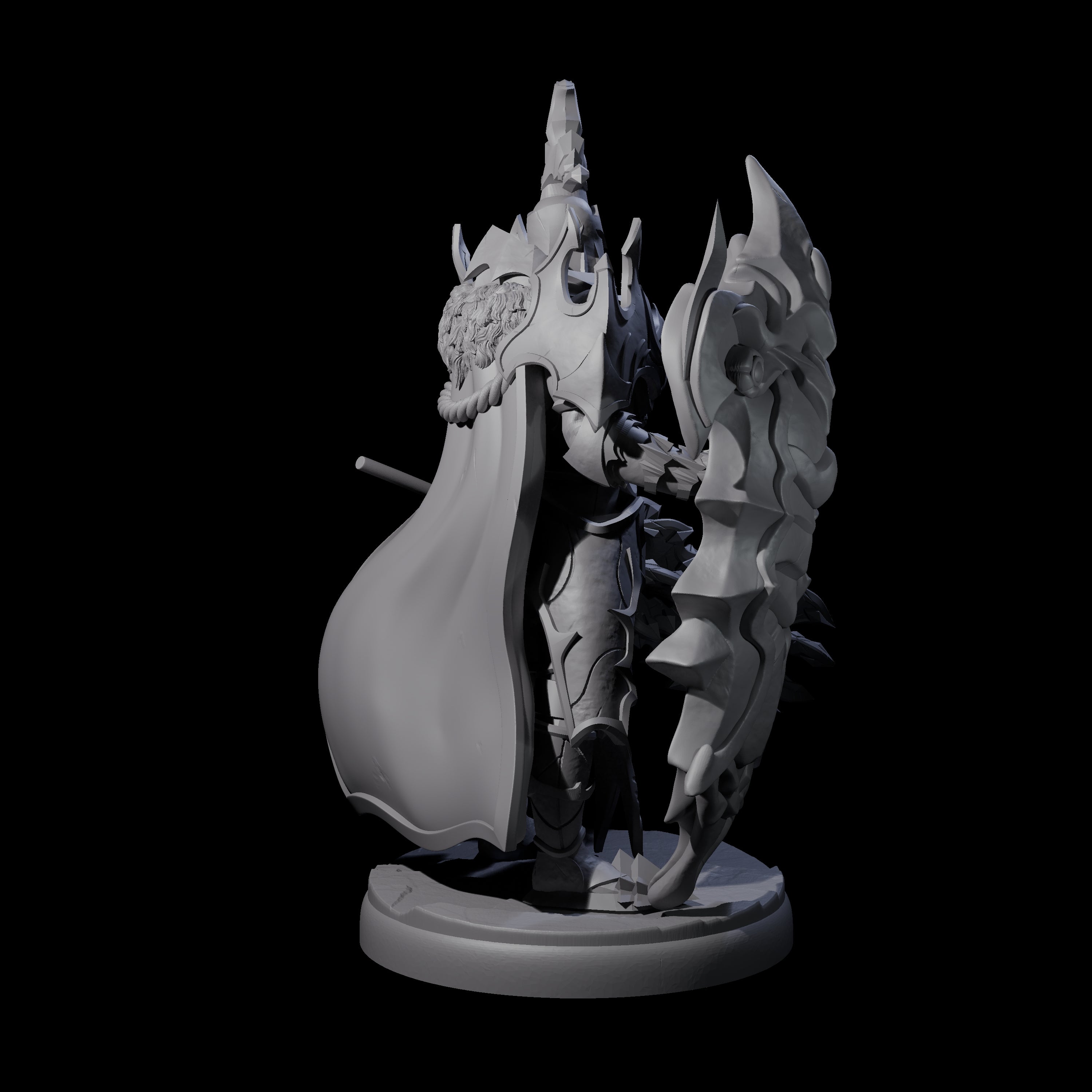 Hulking Dark Elf Sentinel A Miniature for Dungeons and Dragons, Pathfinder or other TTRPGs