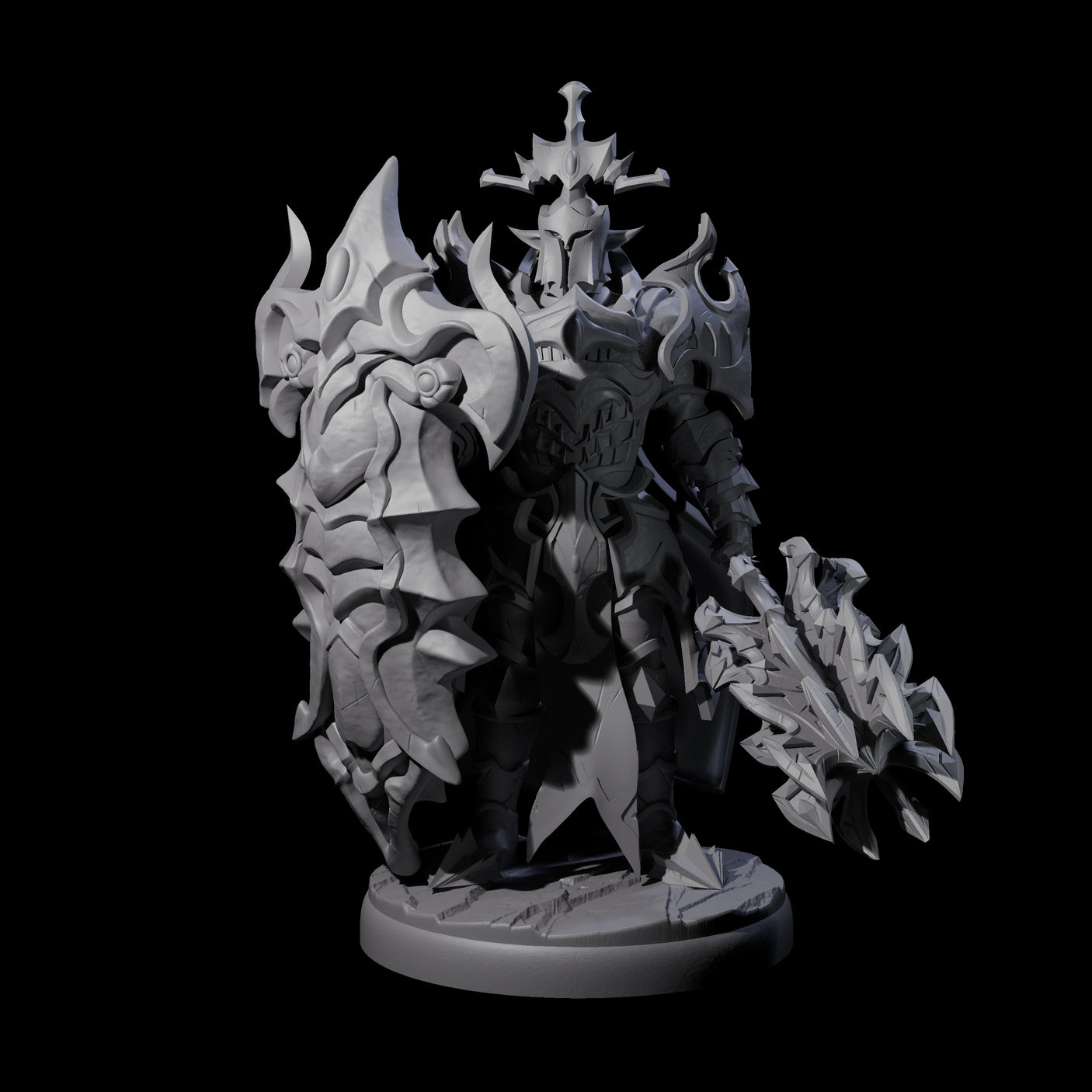 Hulking Dark Elf Sentinel A Miniature for Dungeons and Dragons, Pathfinder or other TTRPGs